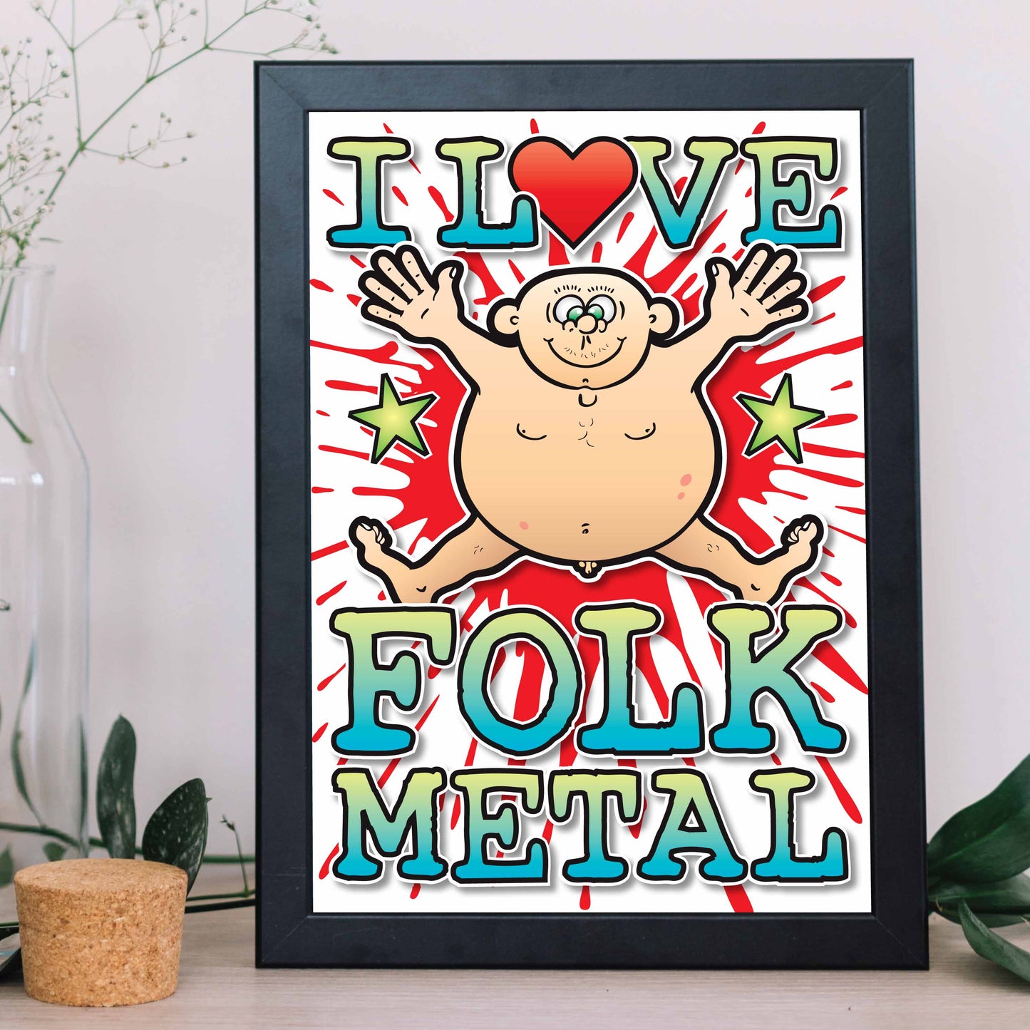 Folk Metal Art Print / Love Music Poster / Wall Décor / Rock Guru