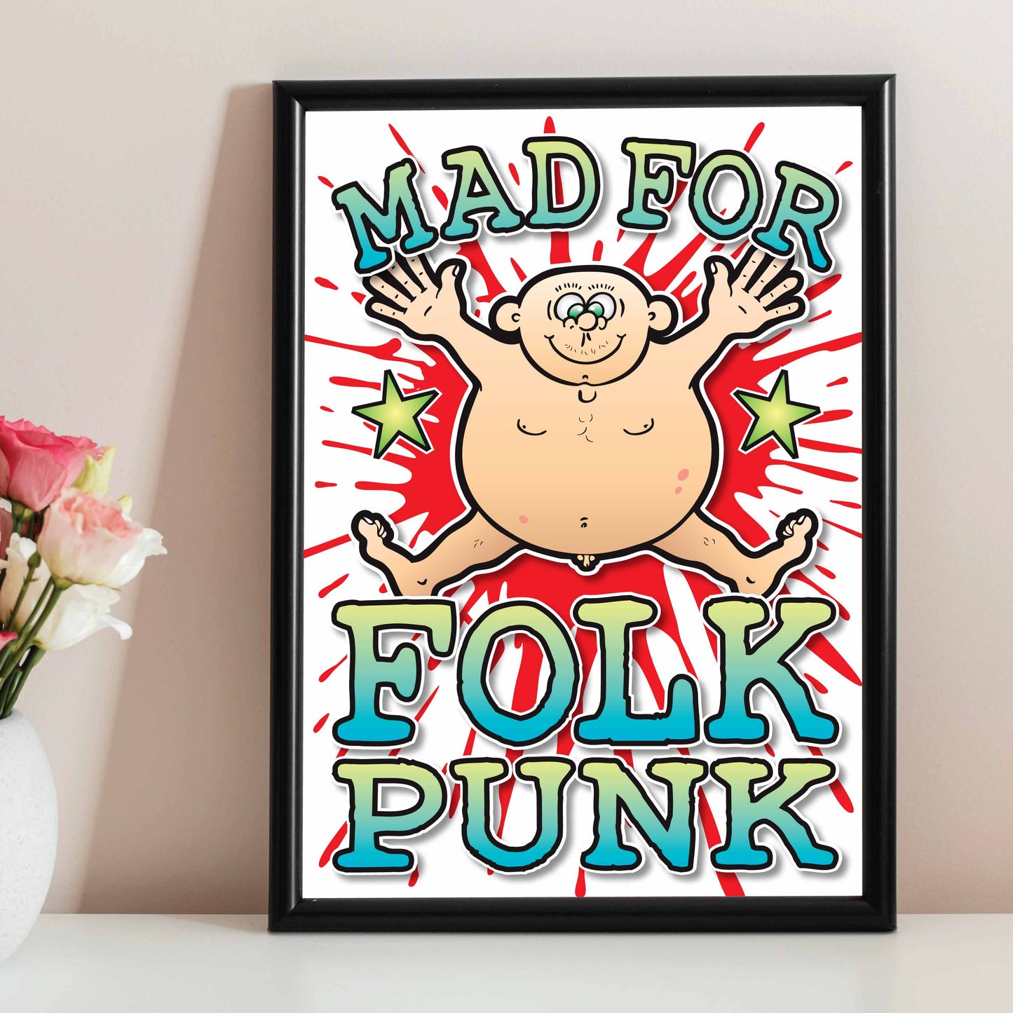 Folk Punk Art Print / Mad For Music Poster / Wall Décor