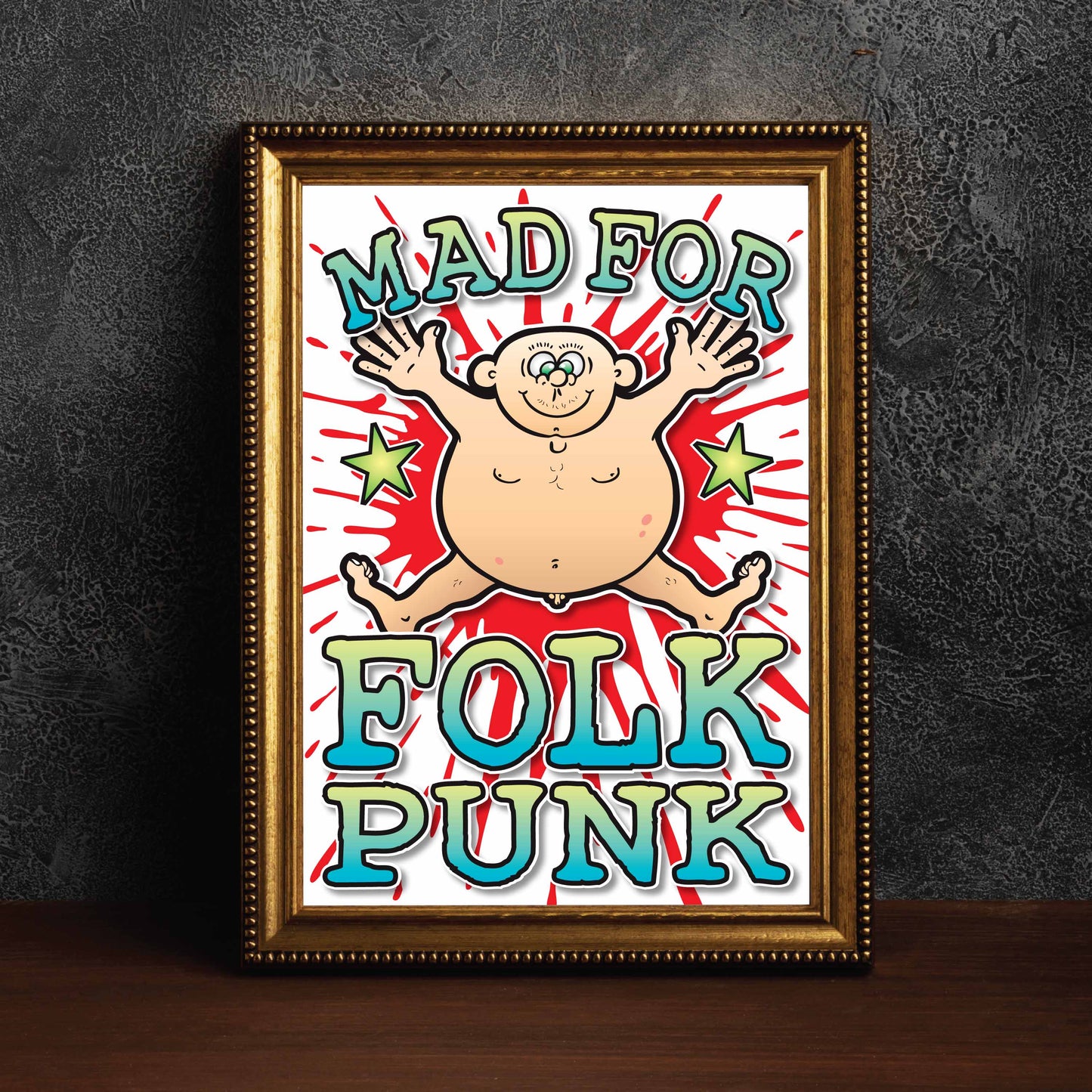 Folk Punk Art Print / Mad For Music Poster / Wall Décor