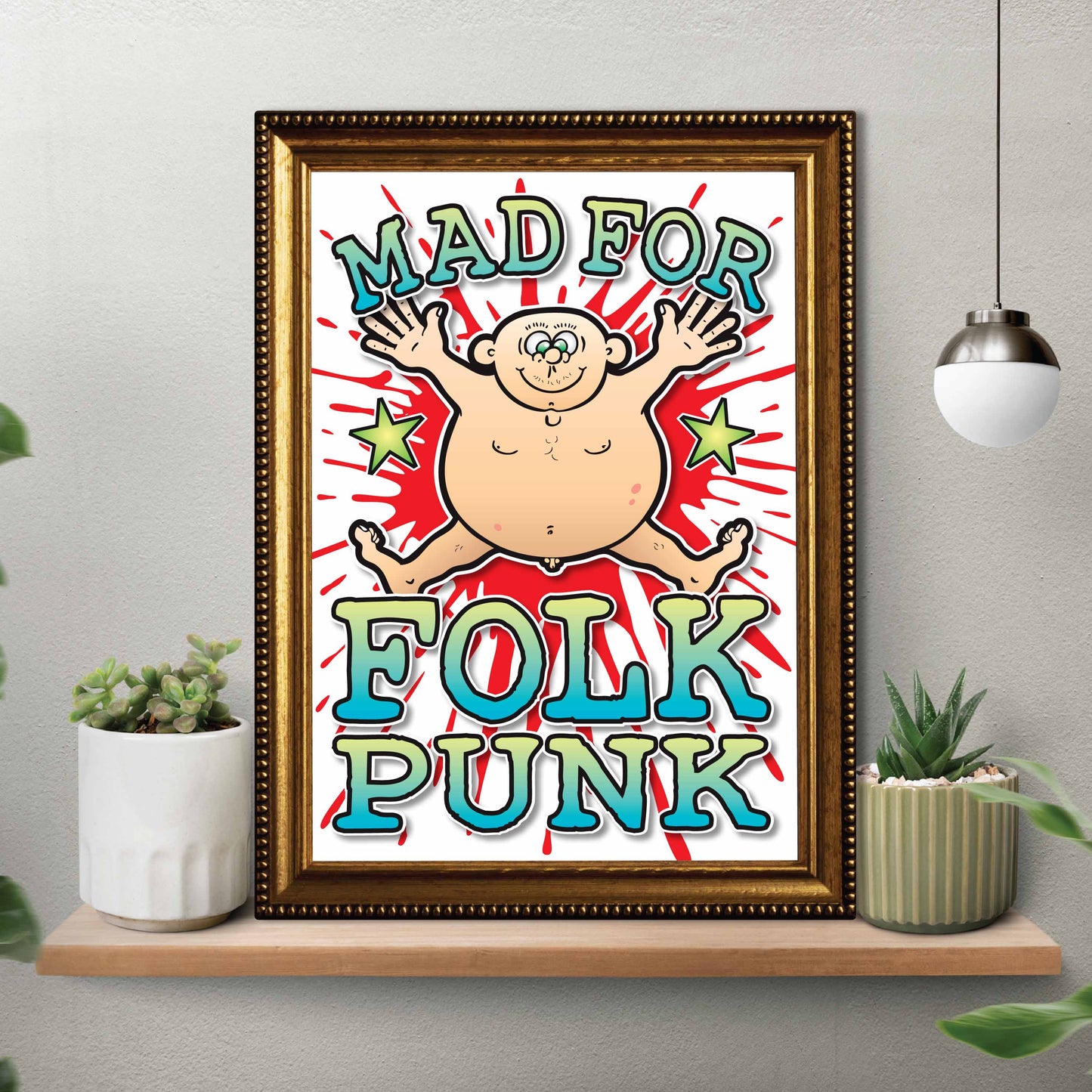 Folk Punk Art Print / Mad For Music Poster / Wall Décor