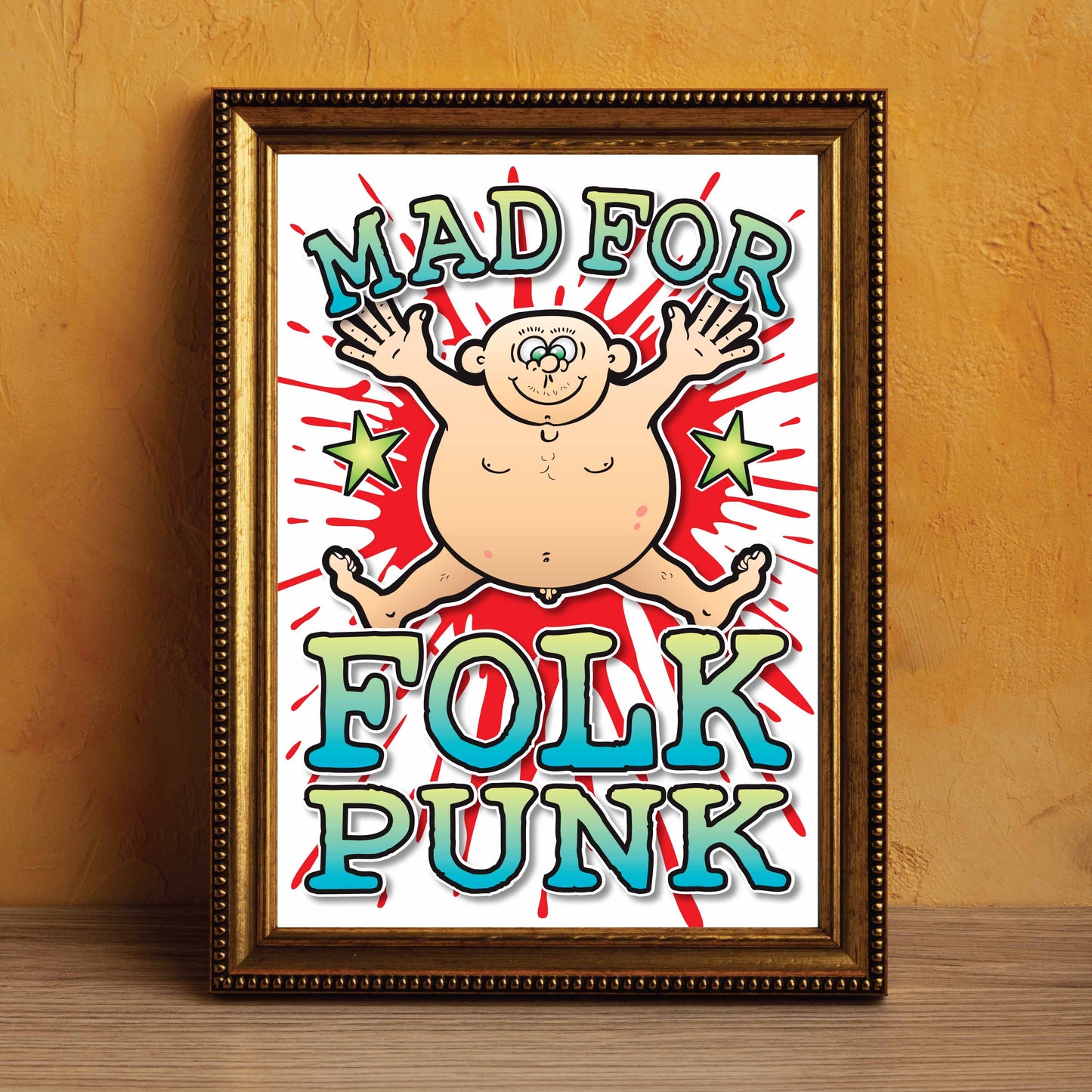 Folk Punk Art Print / Mad For Music Poster / Wall Décor