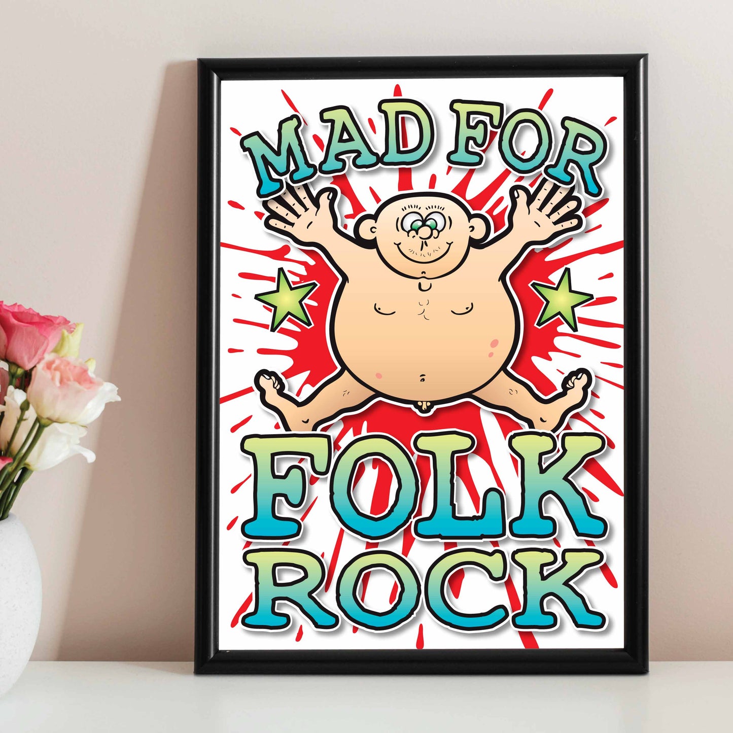 Folk Rock Art Print / Mad For Music Poster / Wall Décor