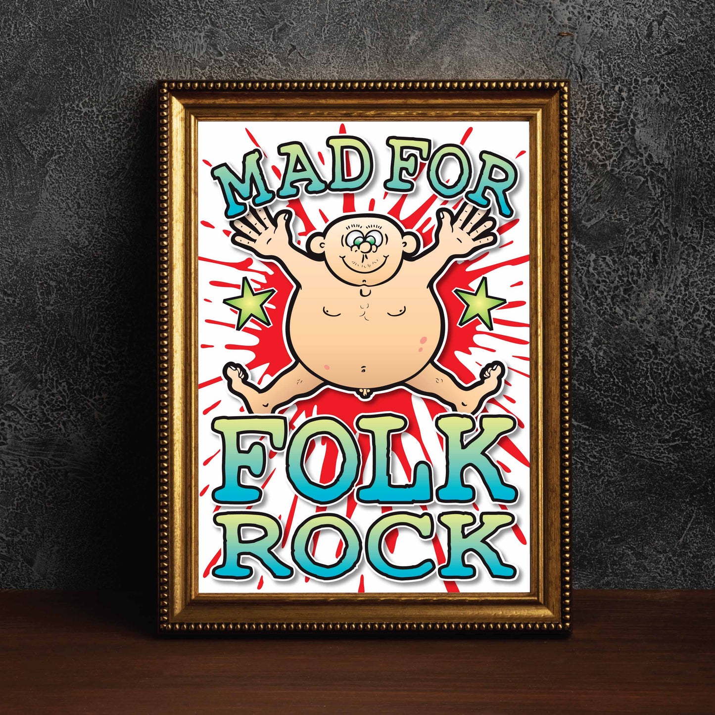 Folk Rock Art Print / Mad For Music Poster / Wall Décor