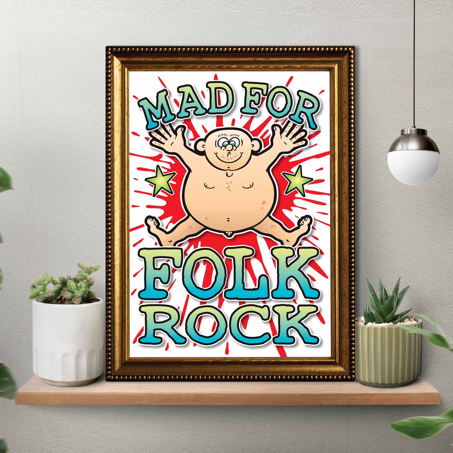 Folk Rock Art Print / Mad For Music Poster / Wall Décor
