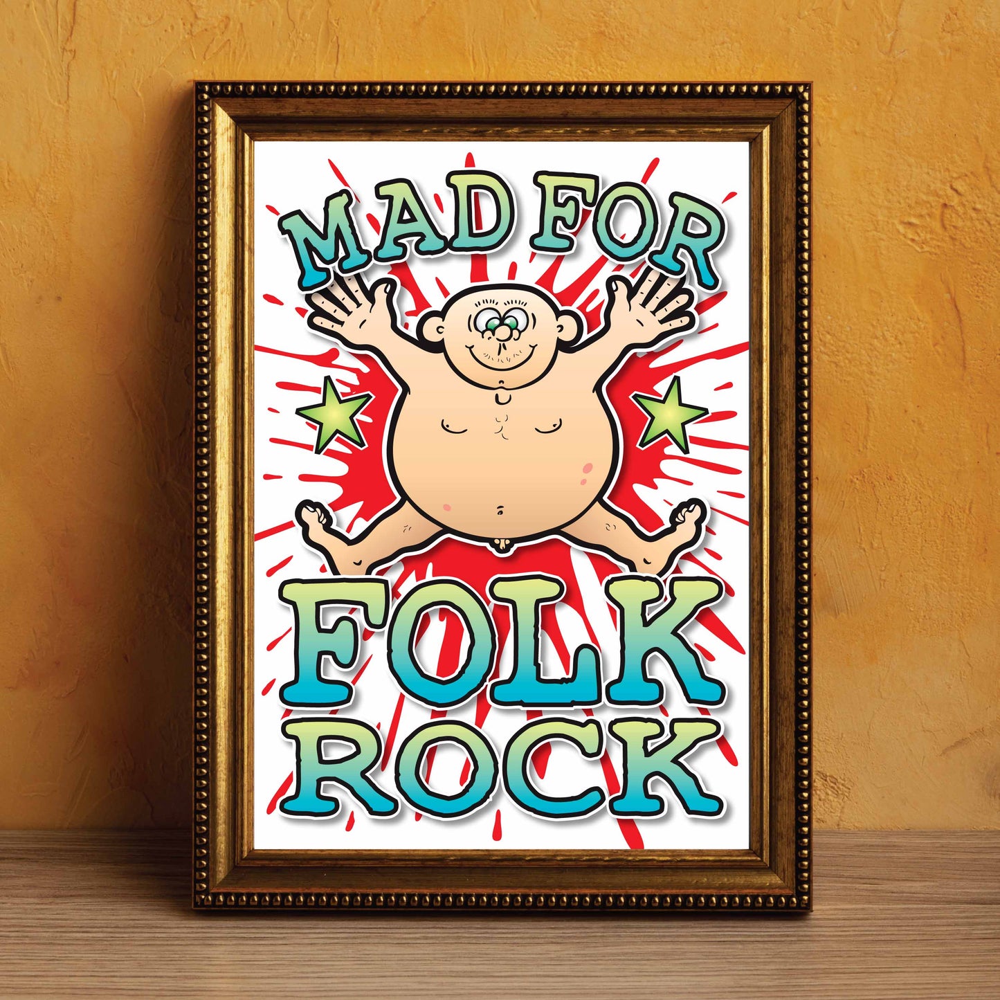 Folk Rock Art Print / Mad For Music Poster / Wall Décor