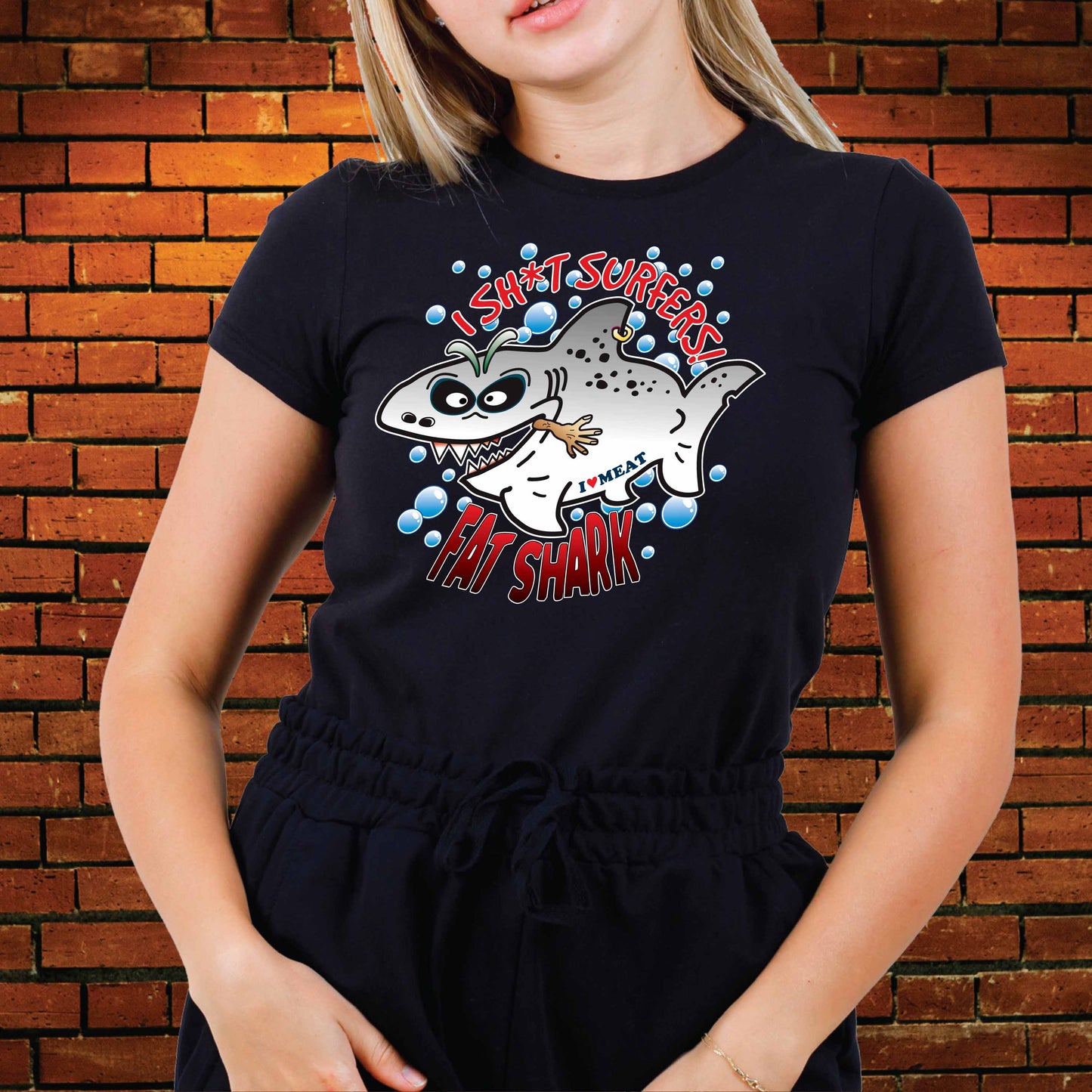 Fat Shark Funny Cotton T-Shirt