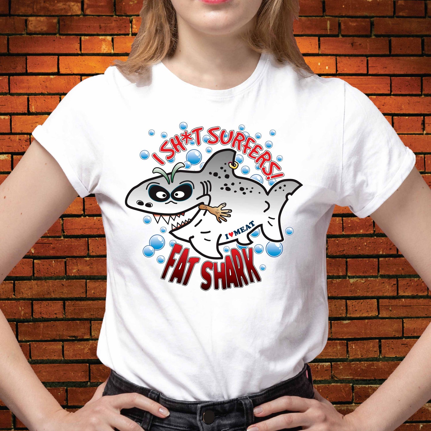 Fat Shark Funny Cotton T-Shirt
