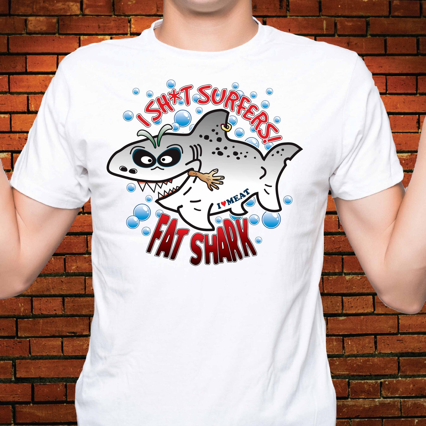 Fat Shark Funny Cotton T-Shirt