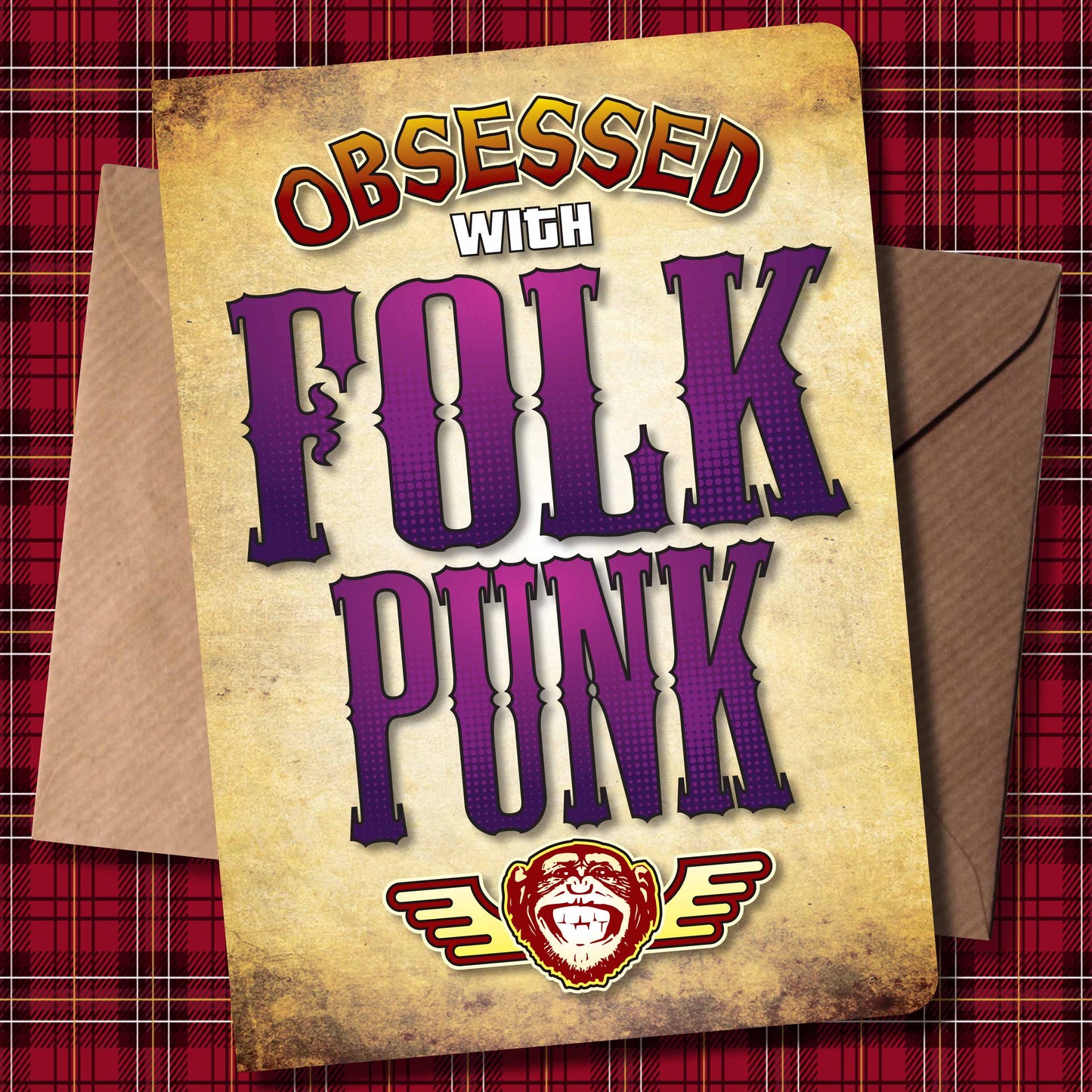 Folk Punk - Obsessed Art Poster + Birthday / Greetings Card