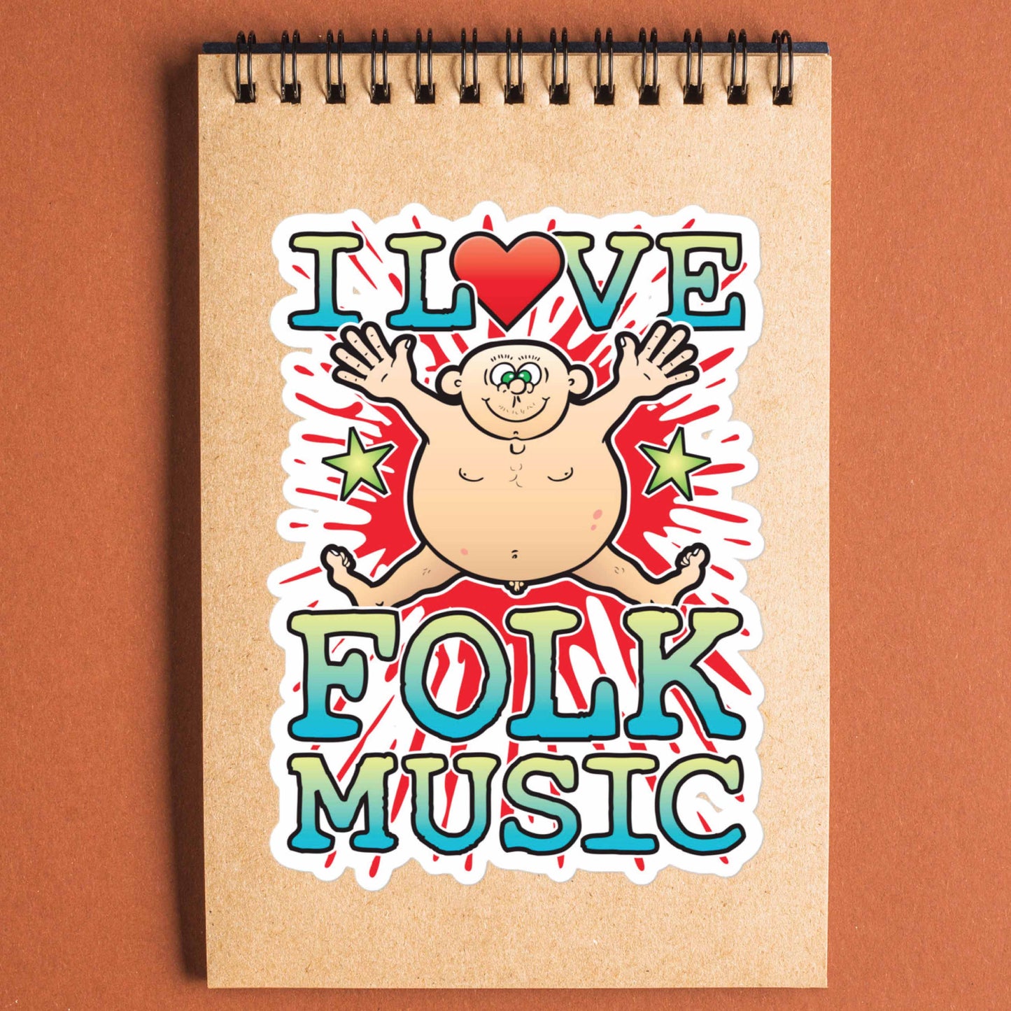 Folk Music Vinyl Kiss-Cut Sticker / 14 x 10cm