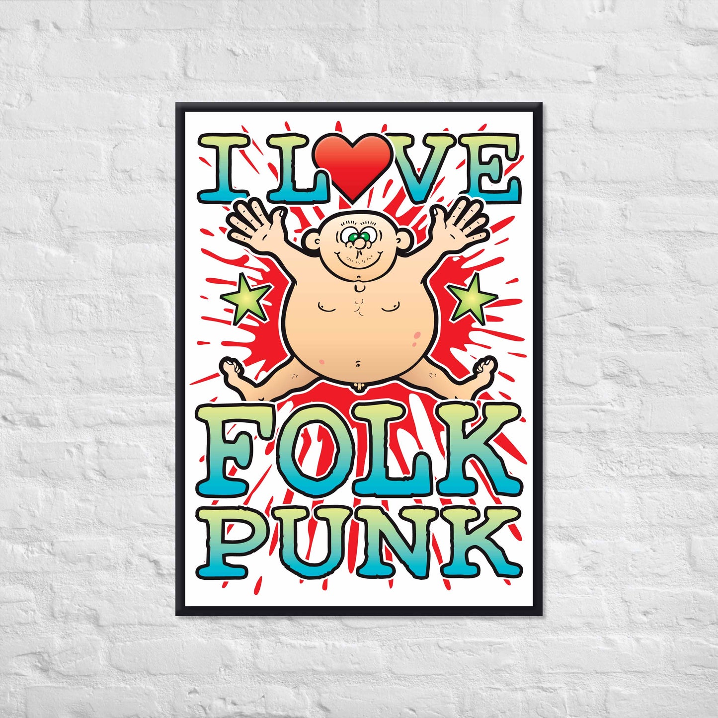 Folk Punk 50x70cm Wall Art / Love Music Poster
