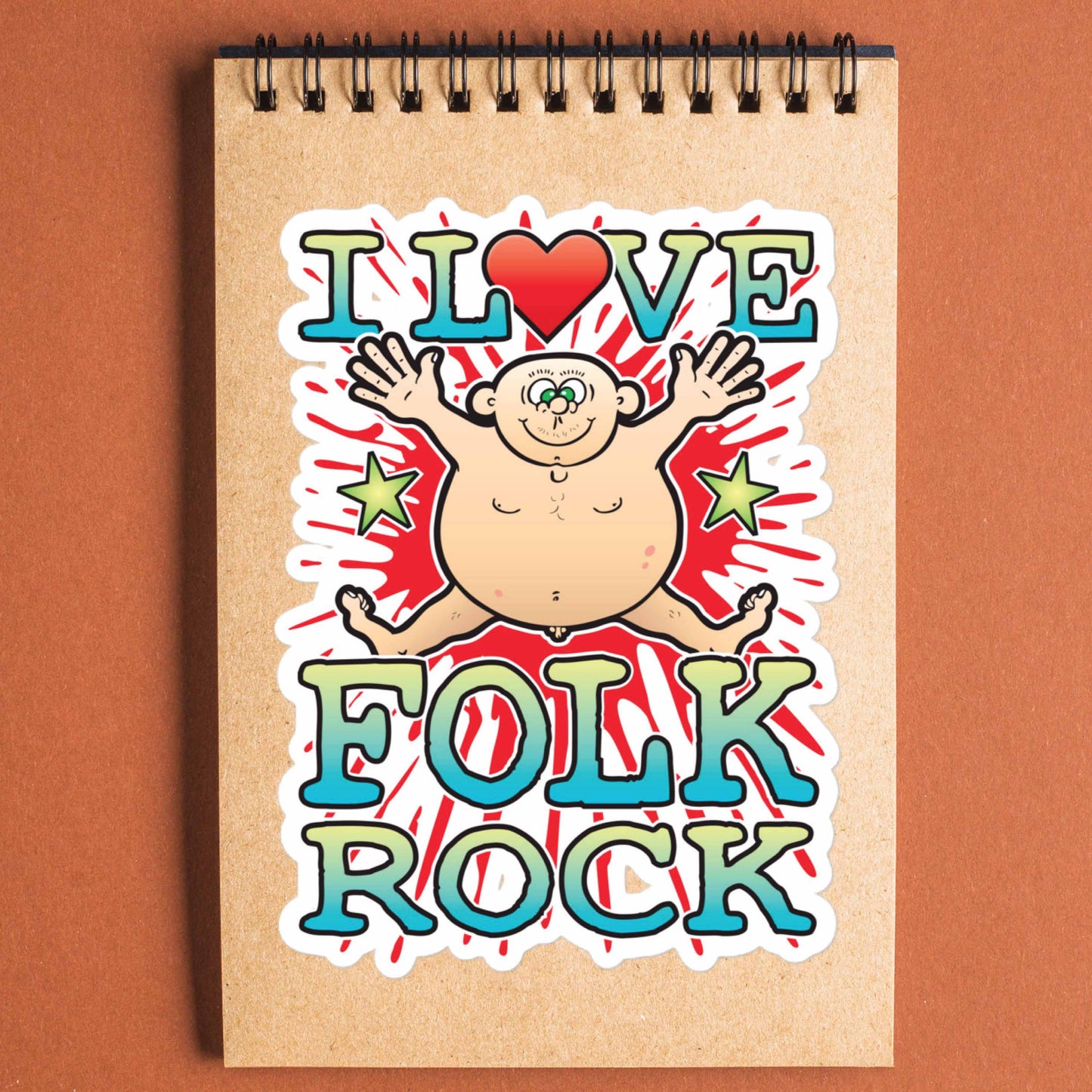 Folk Rock Vinyl Kiss-Cut Sticker / 14 x 10cm