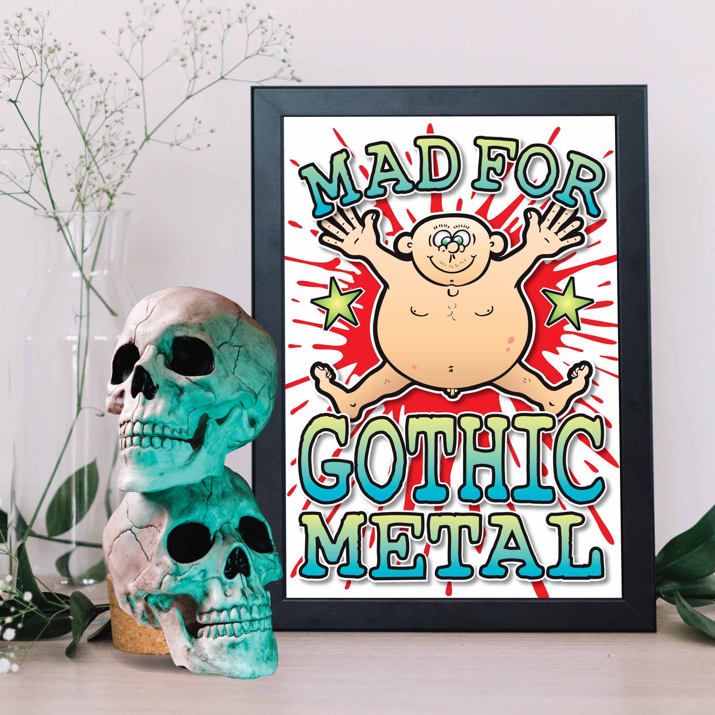 Gothic Metal Art Print / Mad For Music Poster / Wall Décor