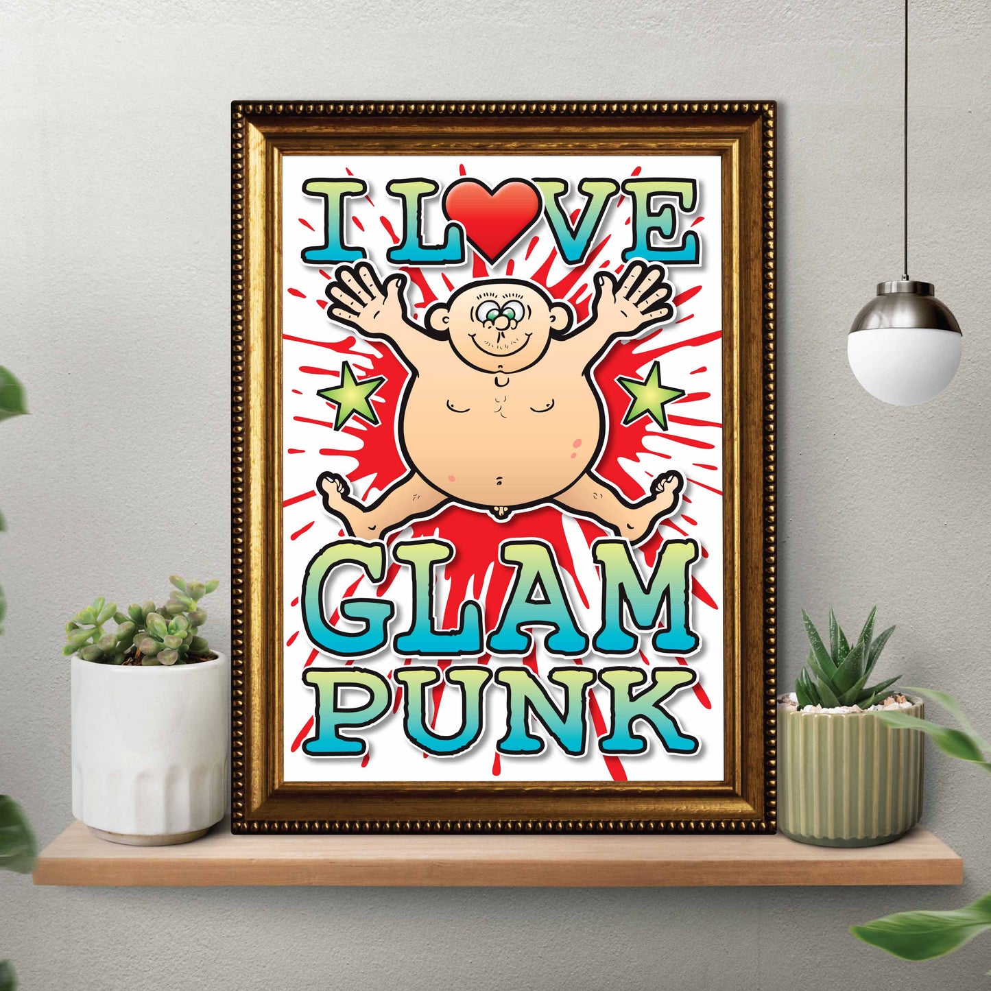 Glam Punk Art Print / Love Music Poster / Wall Décor / Rock Guru