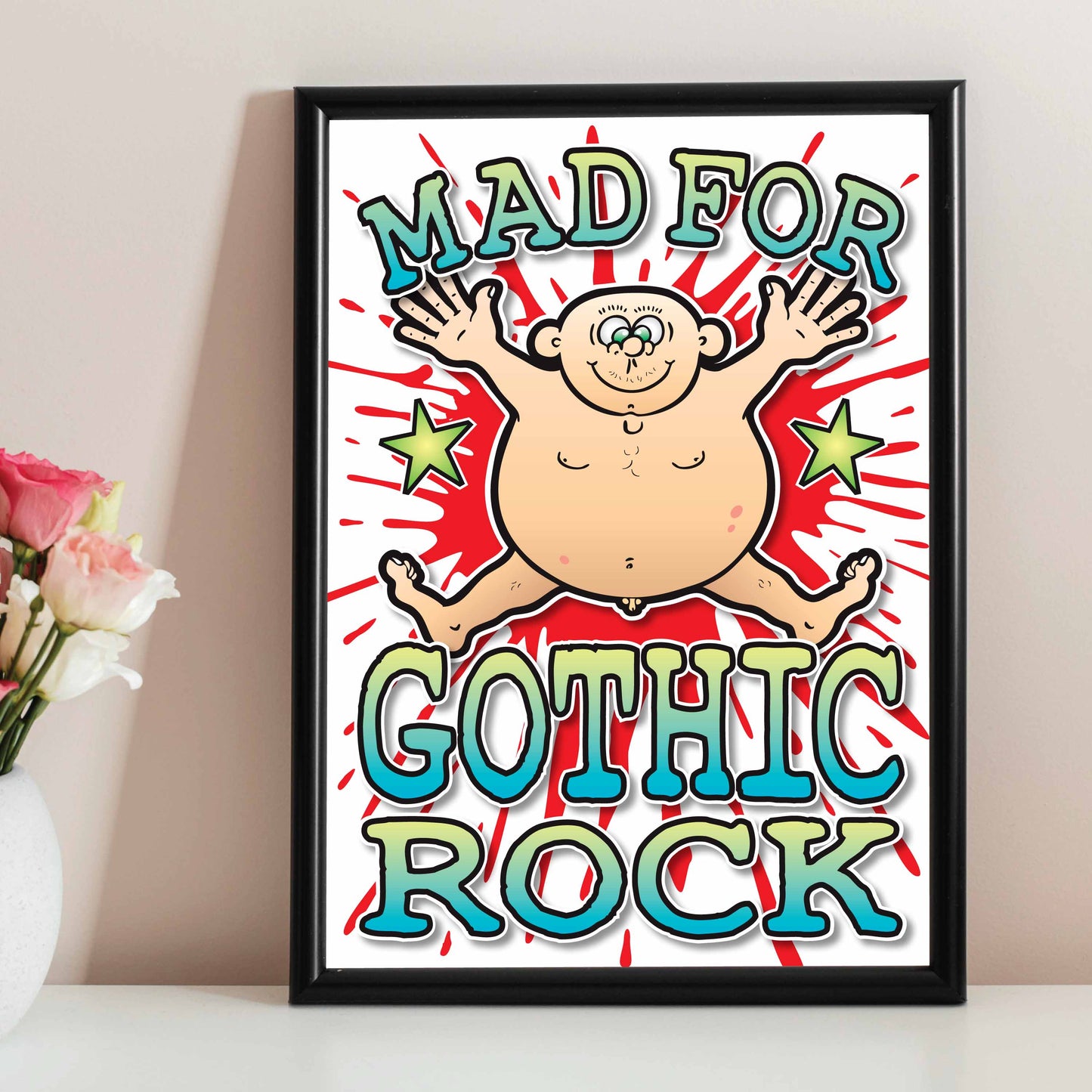 Gothic Rock Art Print / Mad For Music Poster / Wall Décor