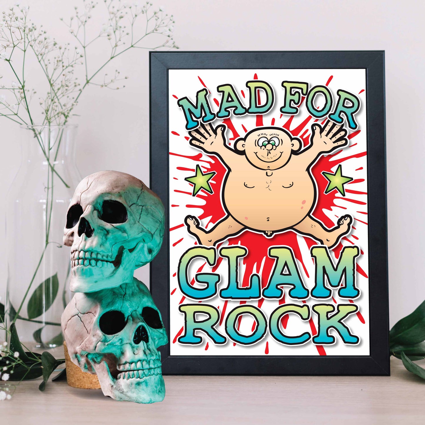 Glam Rock Art Print / Mad For Music Poster / Wall Décor