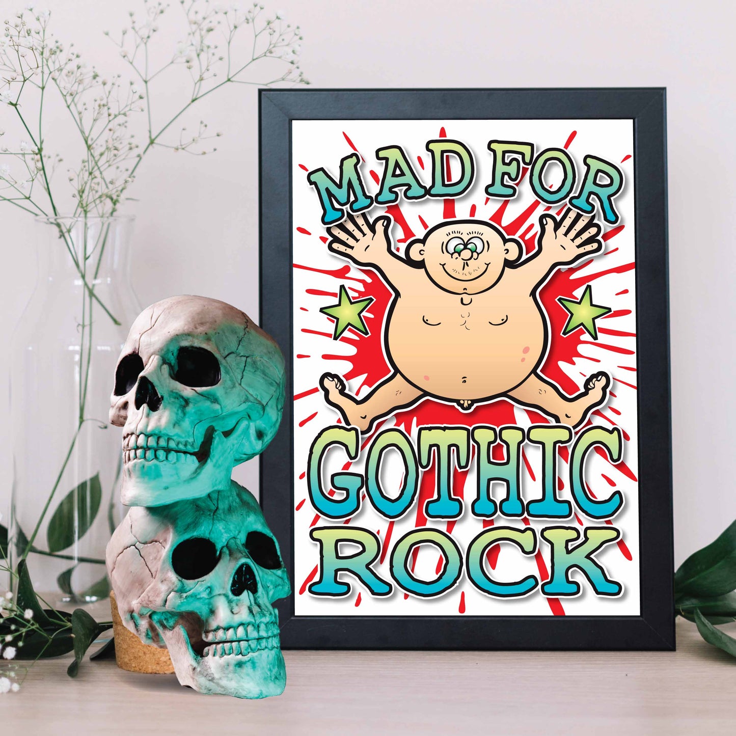 Gothic Rock Art Print / Mad For Music Poster / Wall Décor