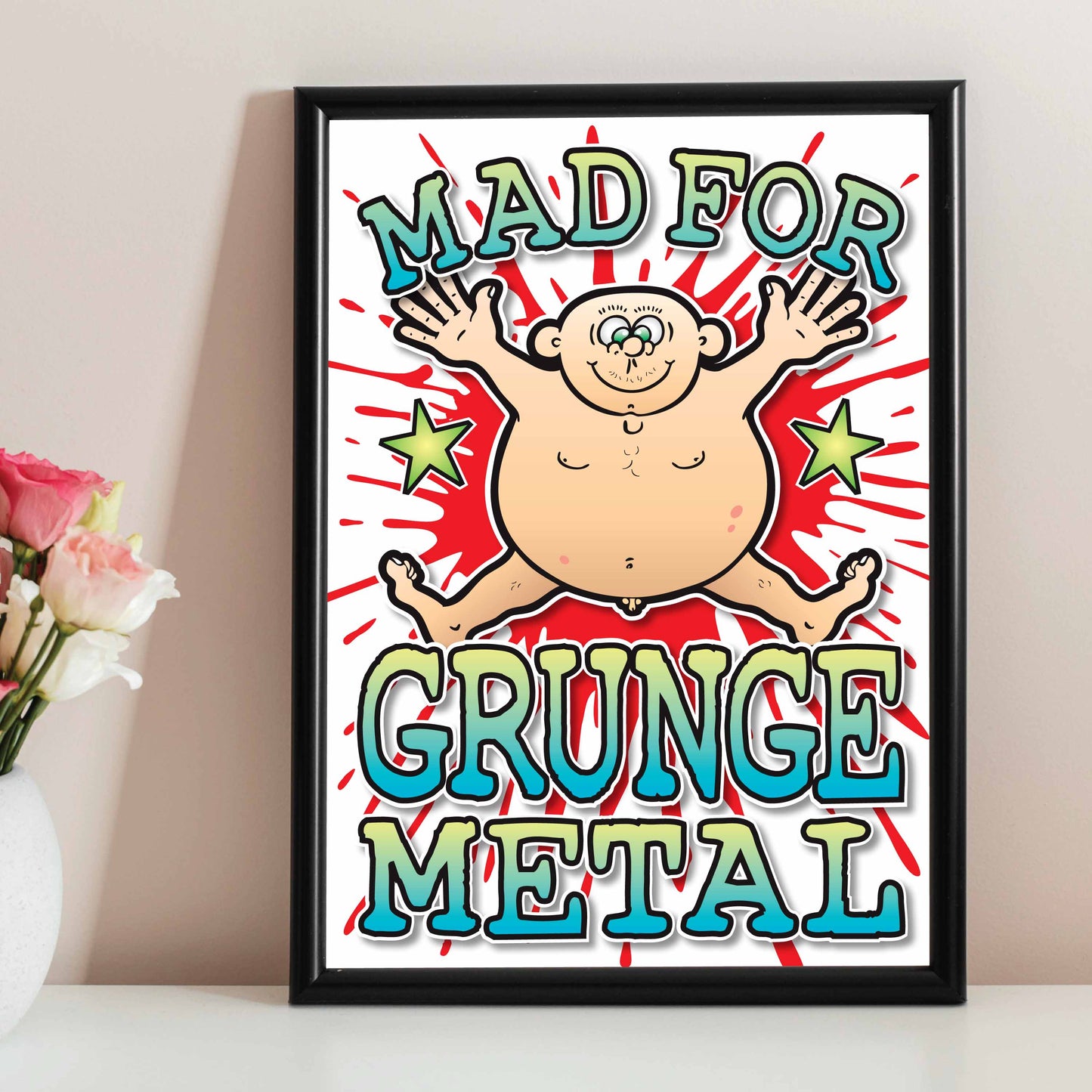 Grunge Metal Art Print / Mad For Music Poster / Wall Décor