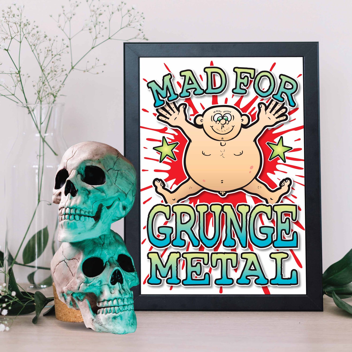 Grunge Metal Art Print / Mad For Music Poster / Wall Décor