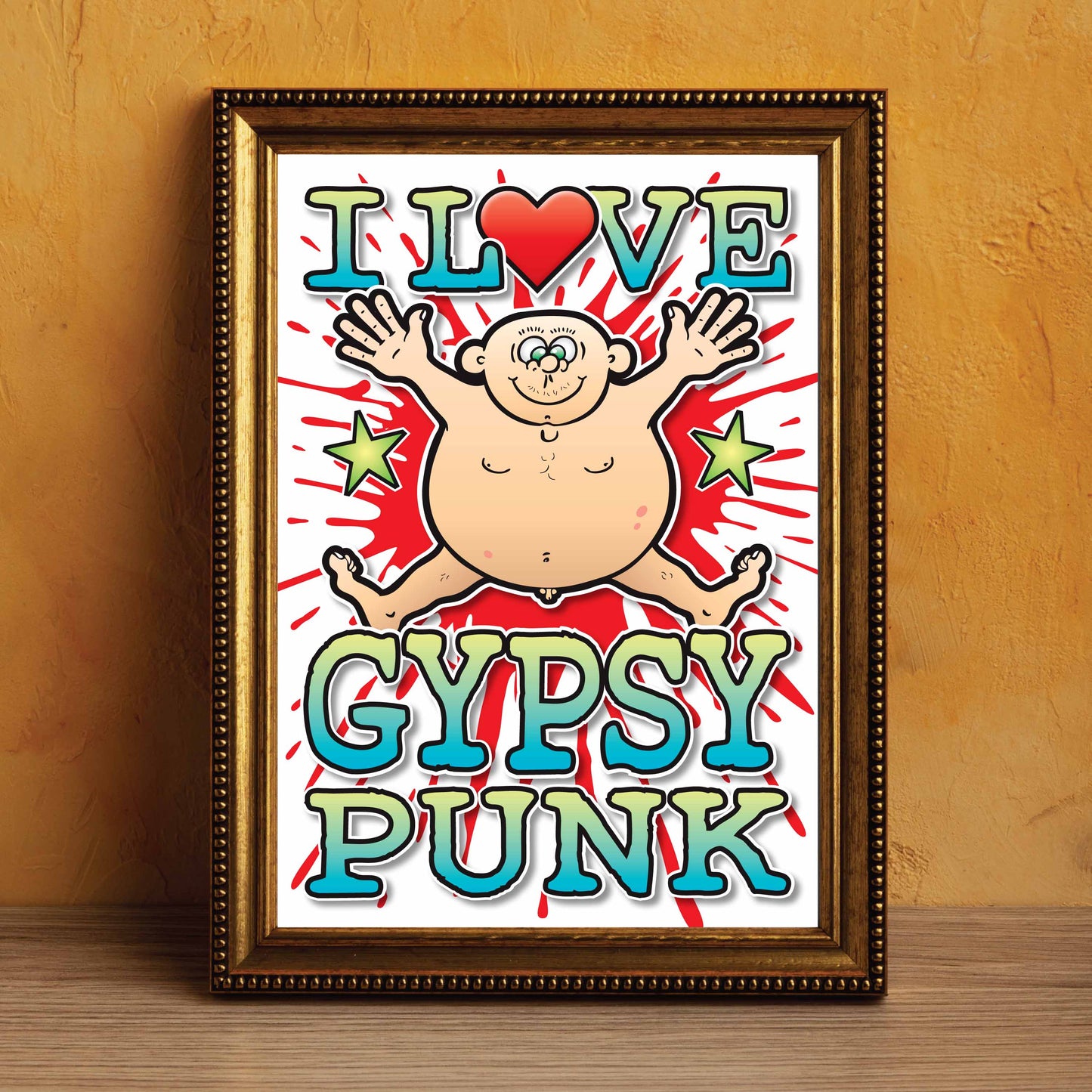 Gypsy Punk Art Print / Love Music Poster / Wall Décor / Rock Guru