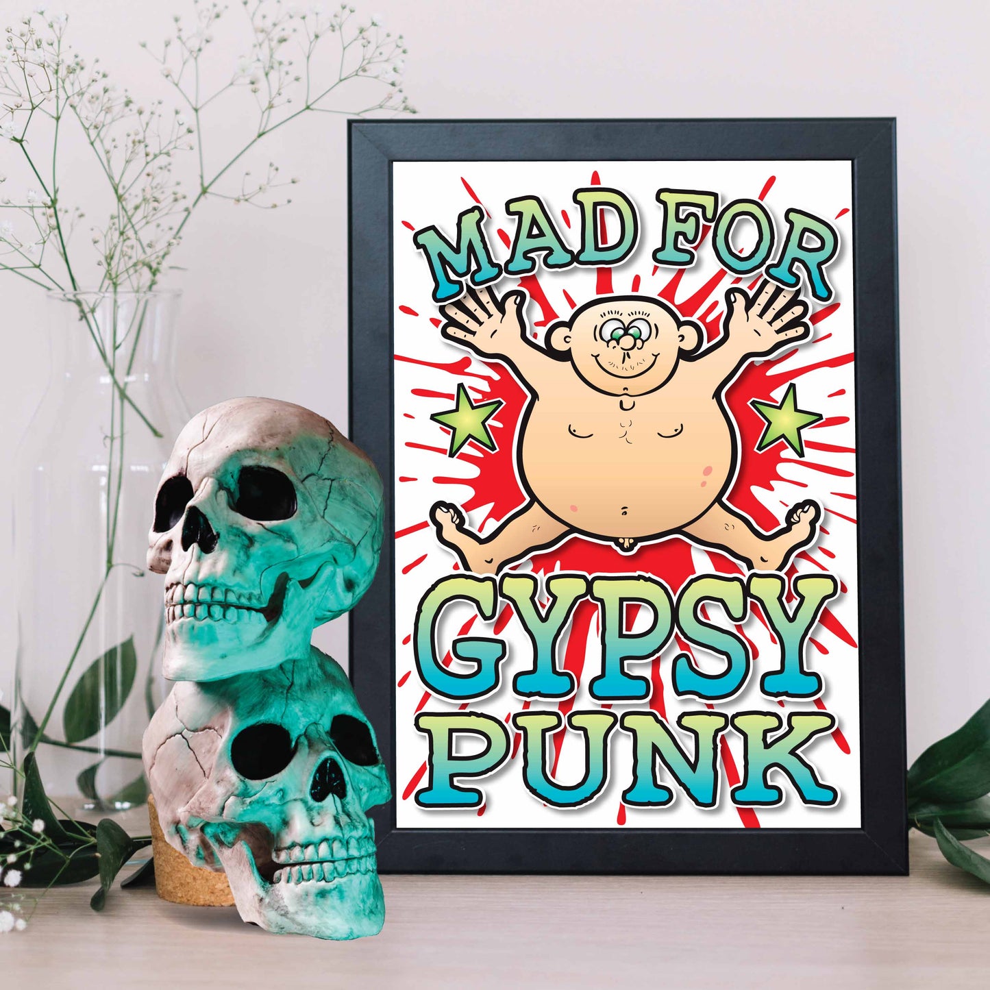 Gypsy Punk Art Print / Mad For Music Poster / Wall Décor