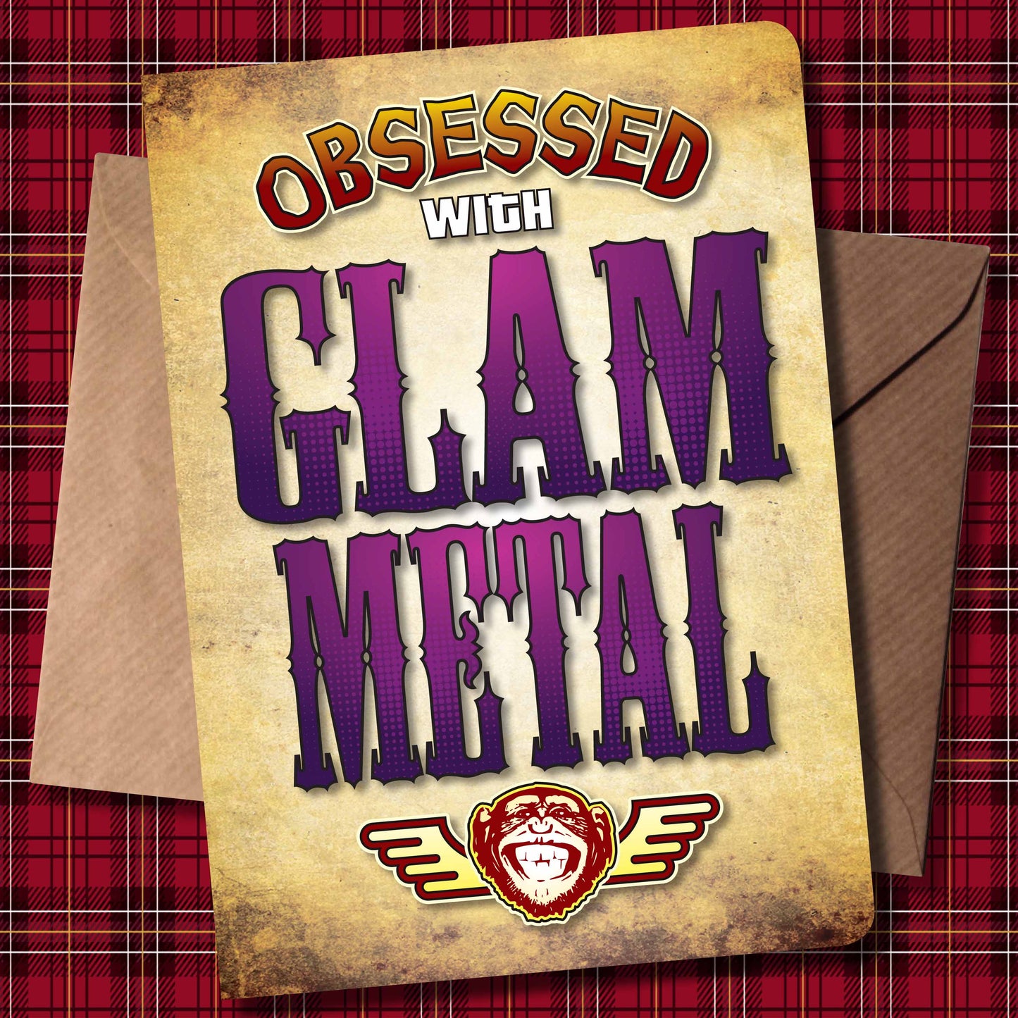Glam Metal - Obsessed Art Poster + Birthday / Greetings Card