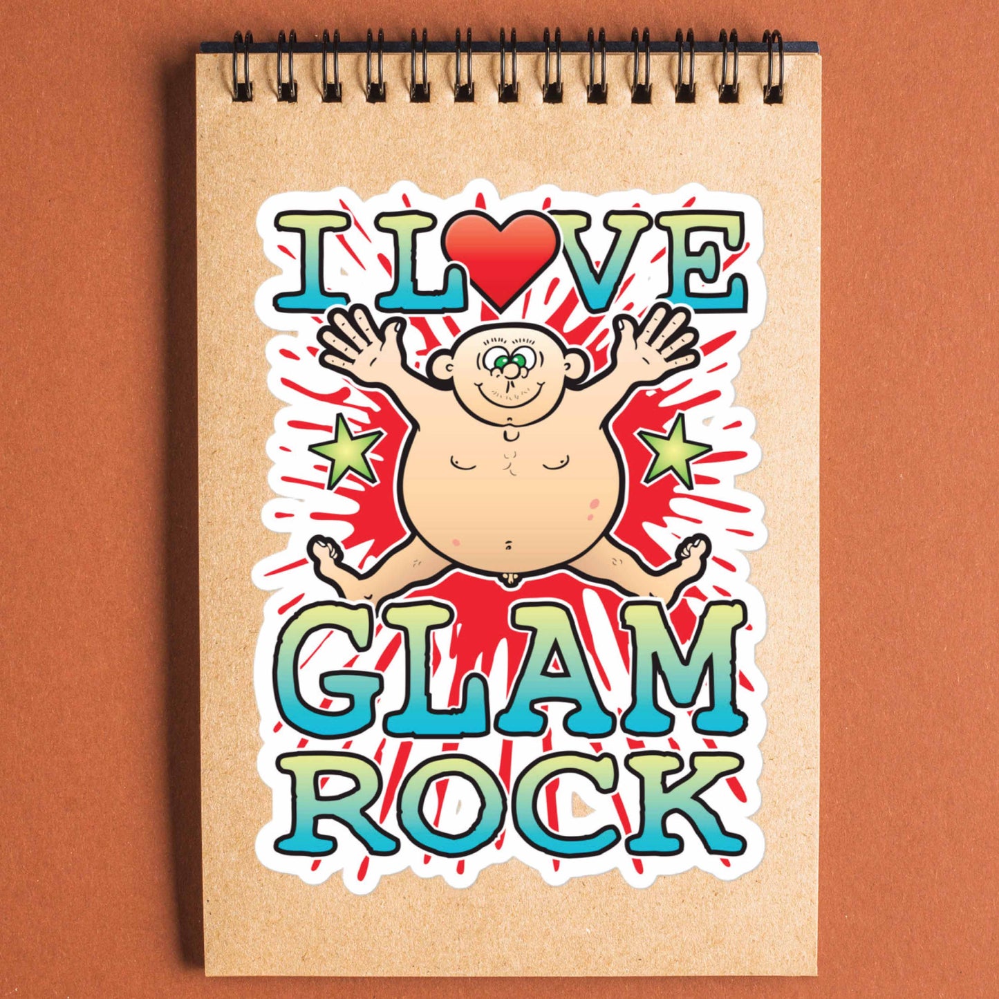 Glam Rock Vinyl Kiss-Cut Sticker / 14 x 10cm