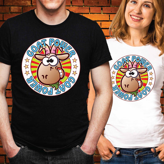 Goat Power Funny Slogan Cotton T-Shirt