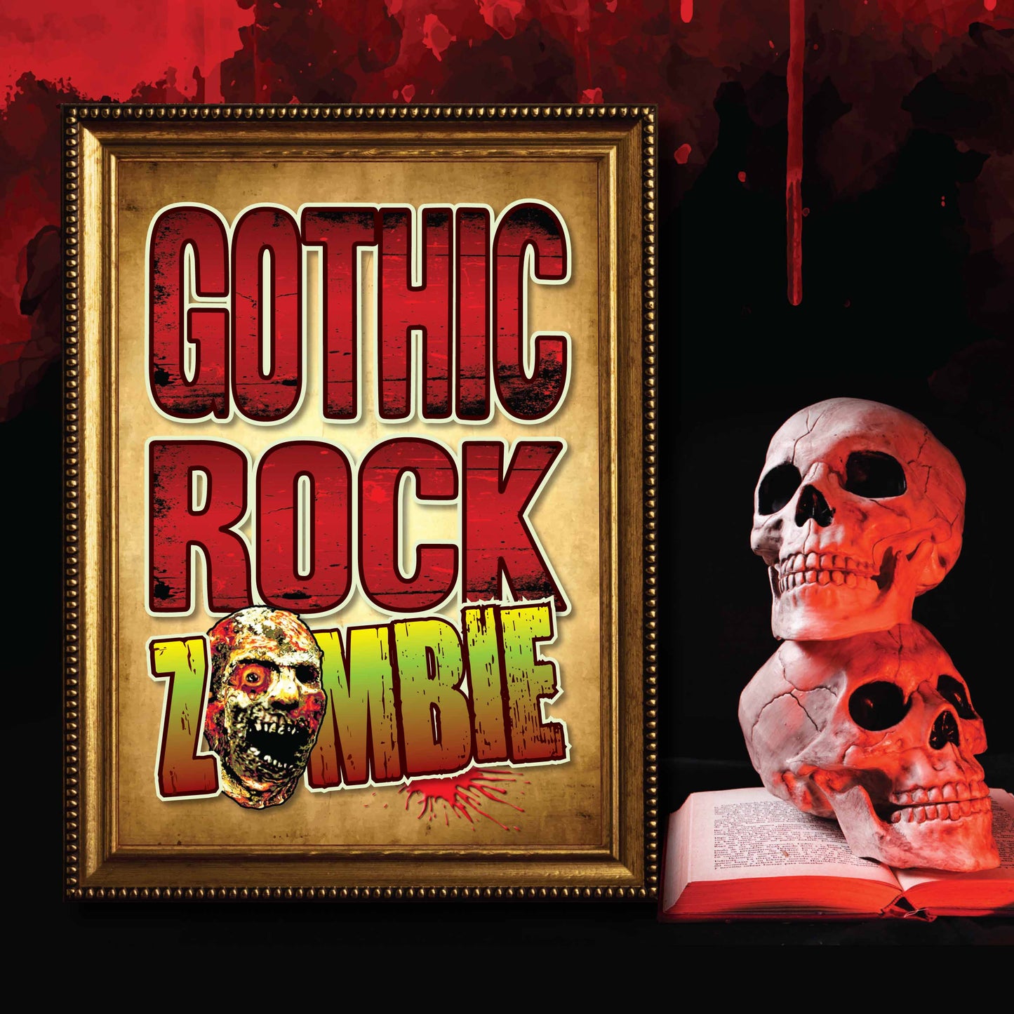 Gothic Rock Zombie - Art Print + Birthday Card + Metal Pin Badge