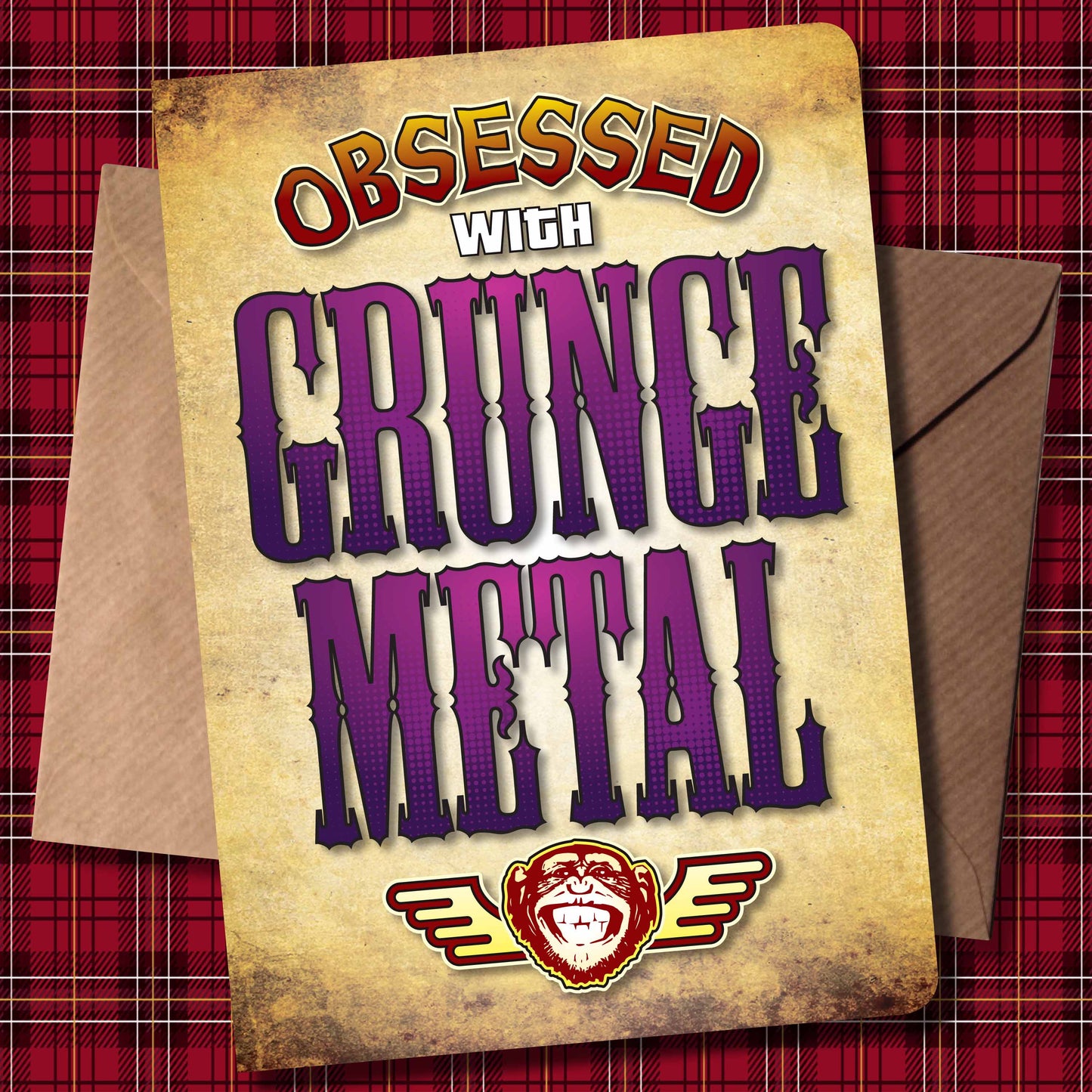 Grunge Metal - Obsessed Art Poster + Birthday / Greetings Card