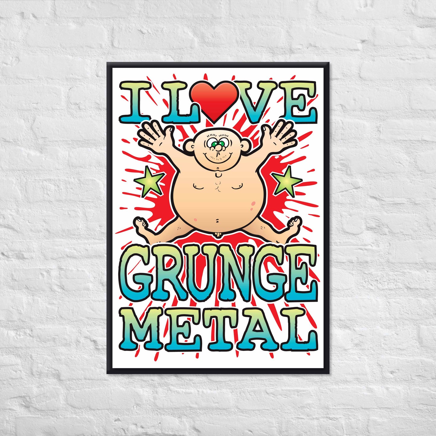 Grunge Metal 50x70cm Wall Art / Love Music Poster