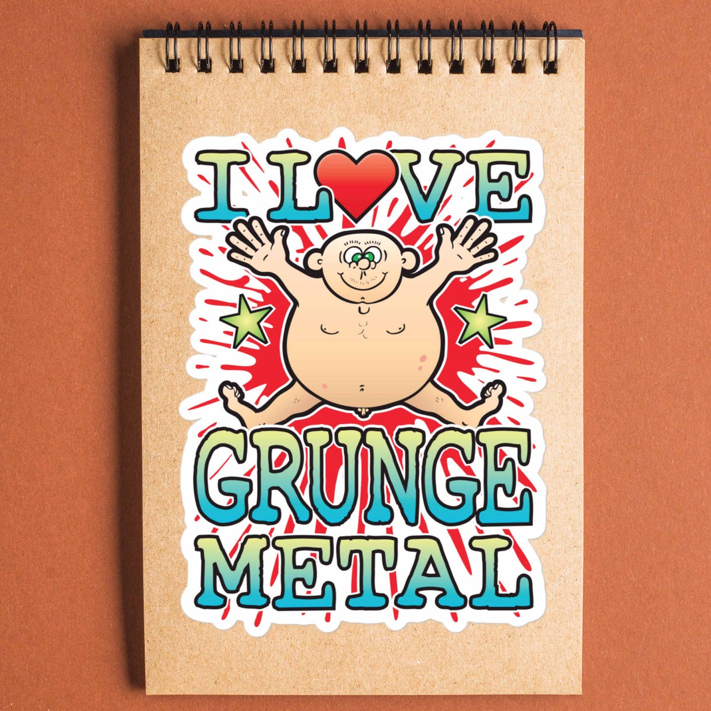 Grunge Metal Vinyl Kiss-Cut Sticker / 14 x 10cm