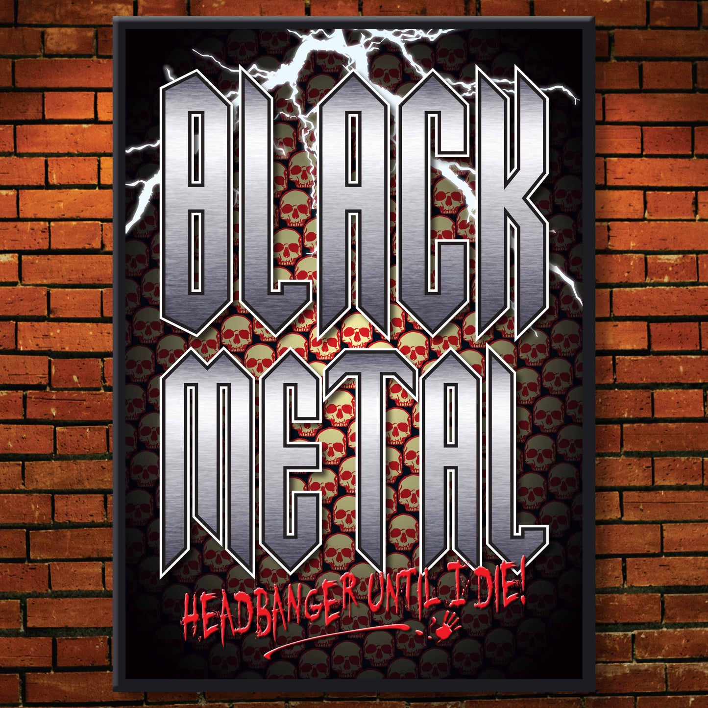 Black Metal Headbanger Art Print + Birthday / Greetings Card