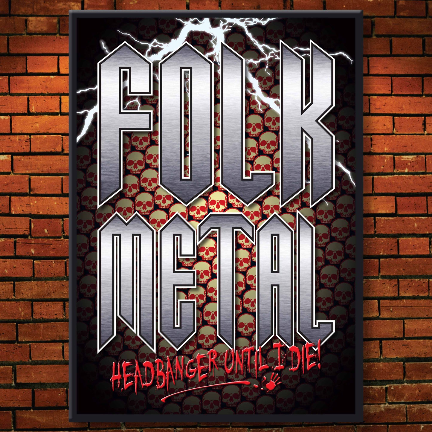 Folk Metal Headbanger Art Print + Birthday / Greetings Card