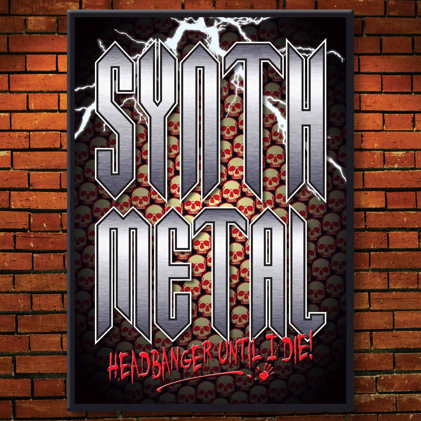 Synth Metal Headbanger Art Print + Birthday / Greetings Card