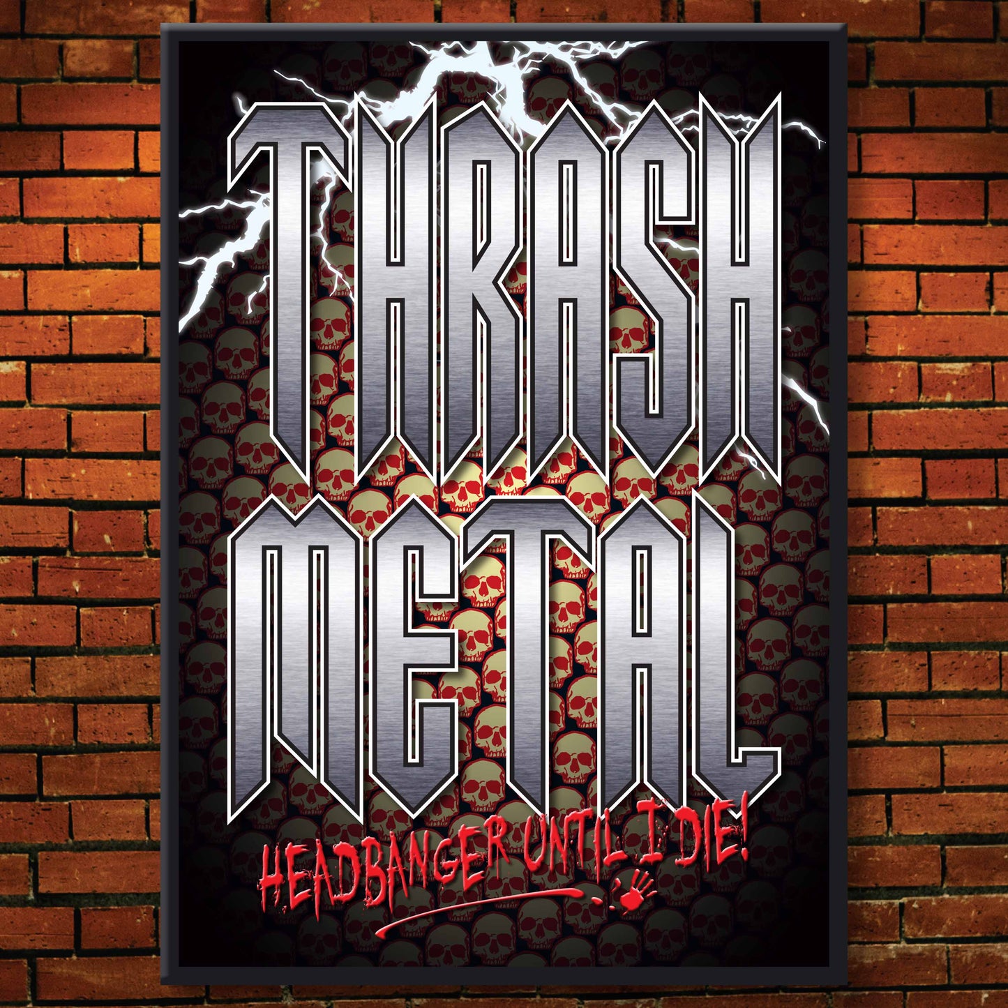 Thrash Metal Headbanger Art Print + Birthday / Greetings Card