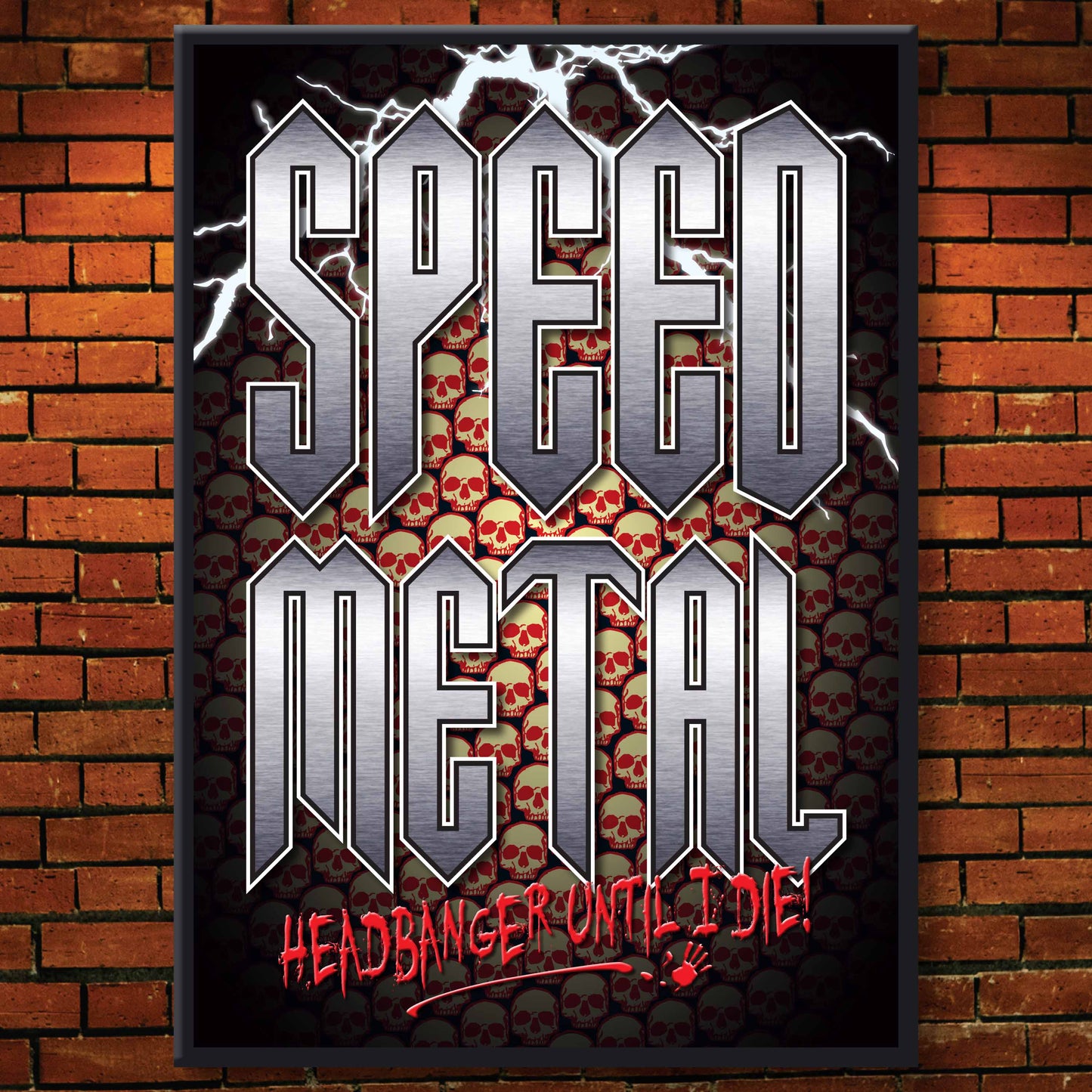 Speed Metal Headbanger Art Print + Birthday / Greetings Card