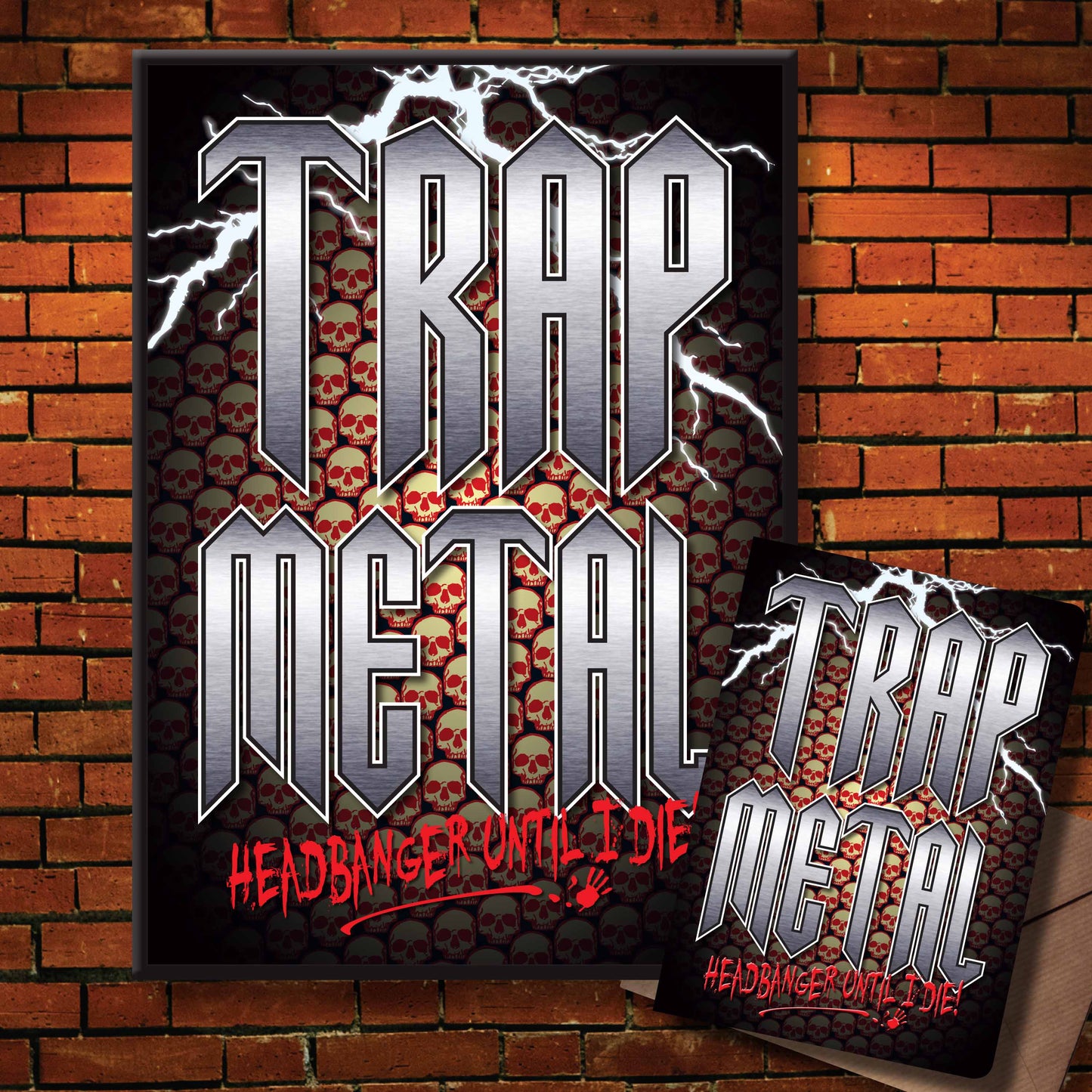 Trap Metal Headbanger Art Print + Birthday / Greetings Card