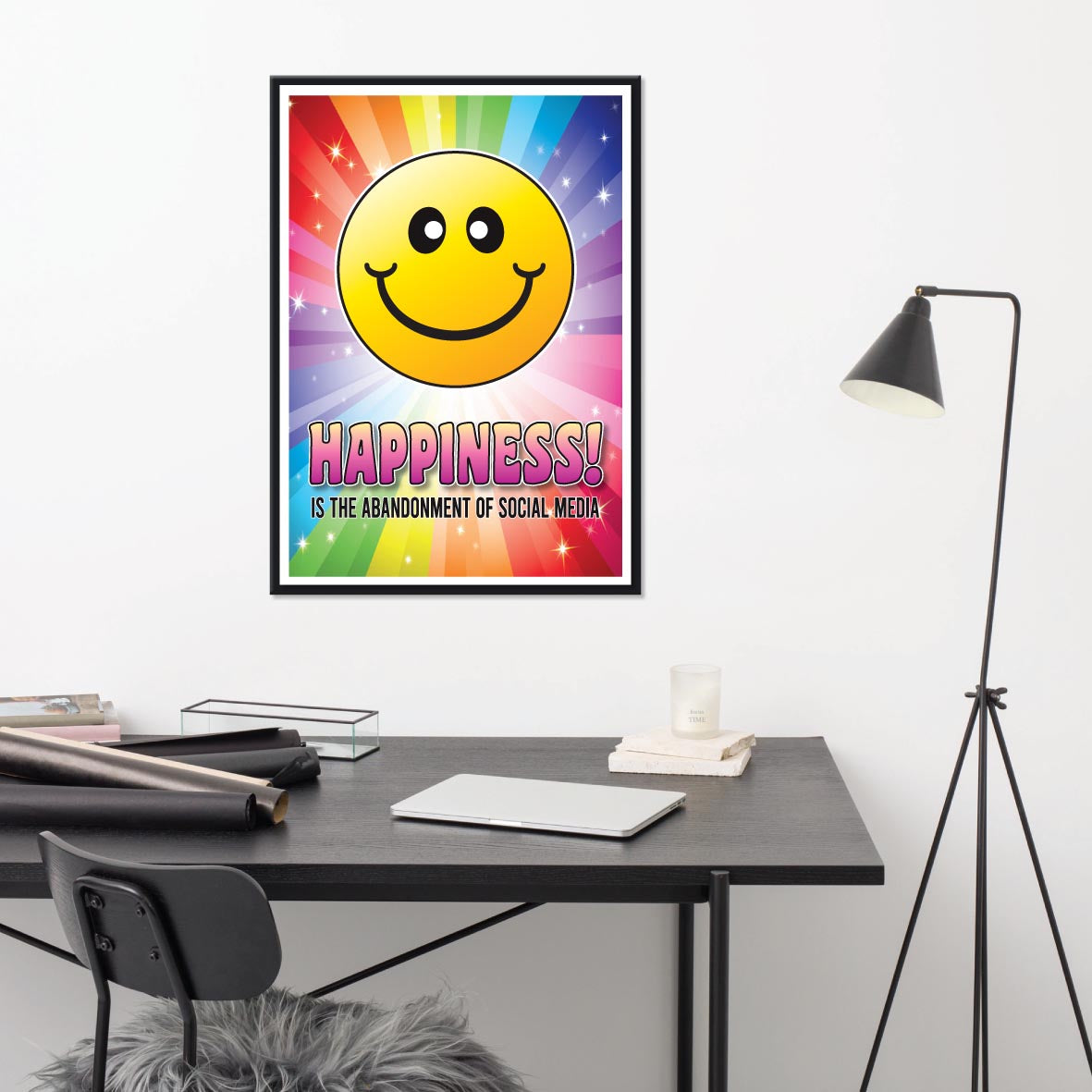 Happiness Funny Wall Art
