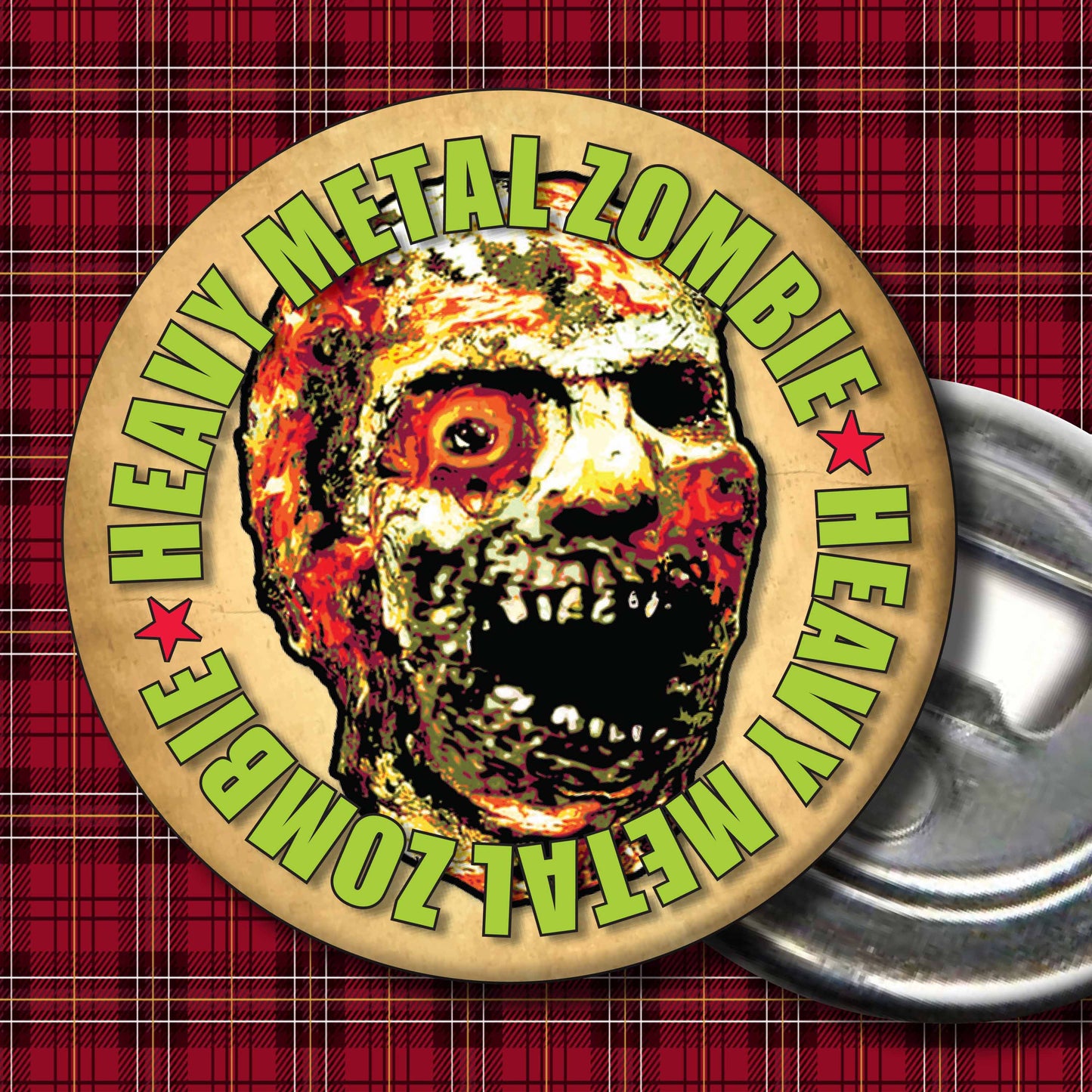 Heavy Metal Rock Zombie - Art Print + Birthday Card + Metal Pin Badge