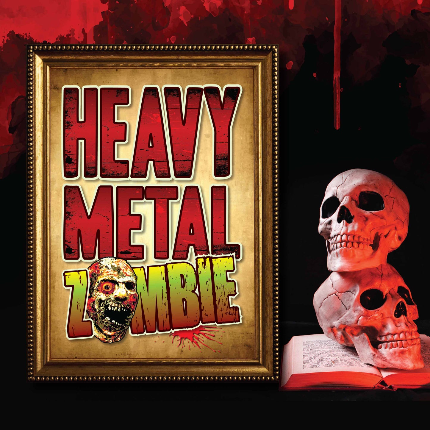 Heavy Metal Rock Zombie - Art Print + Birthday Card + Metal Pin Badge