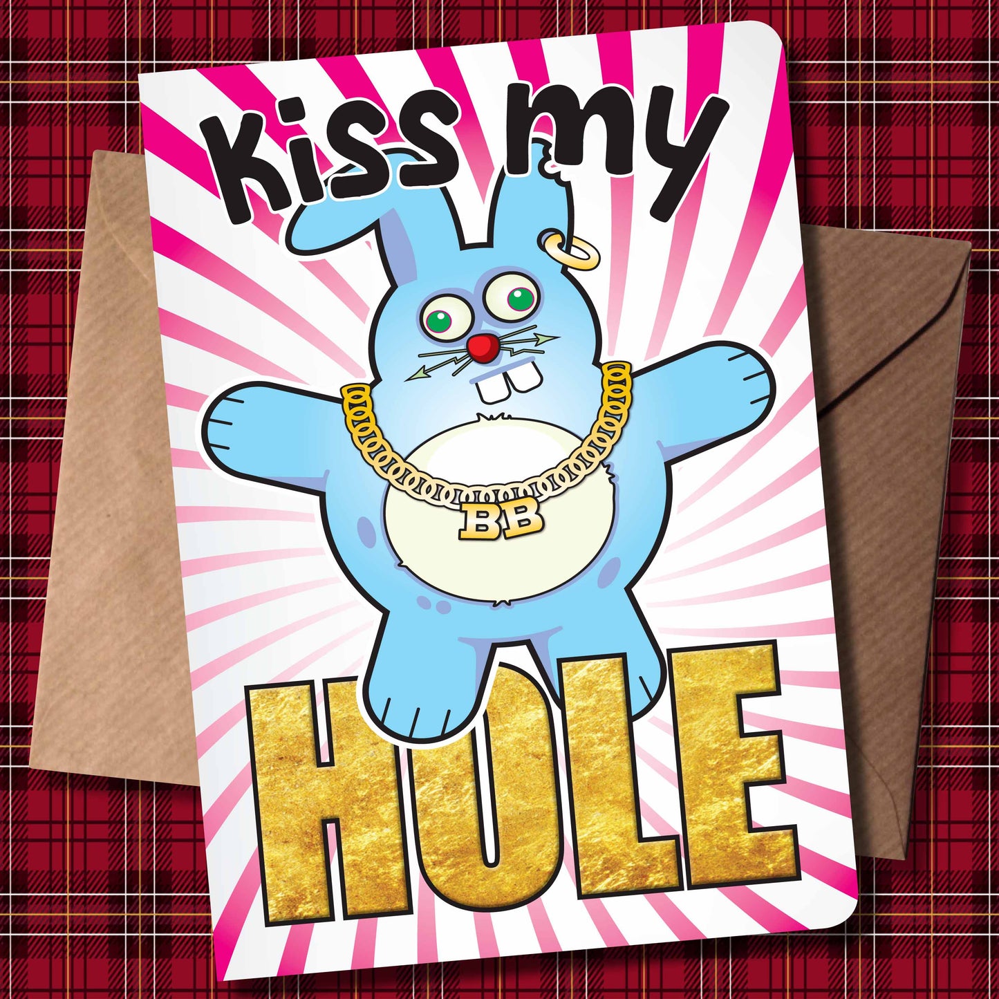 Kiss My Hole - Brutal Bunny Art Print + Greetings Card + Pin Badge