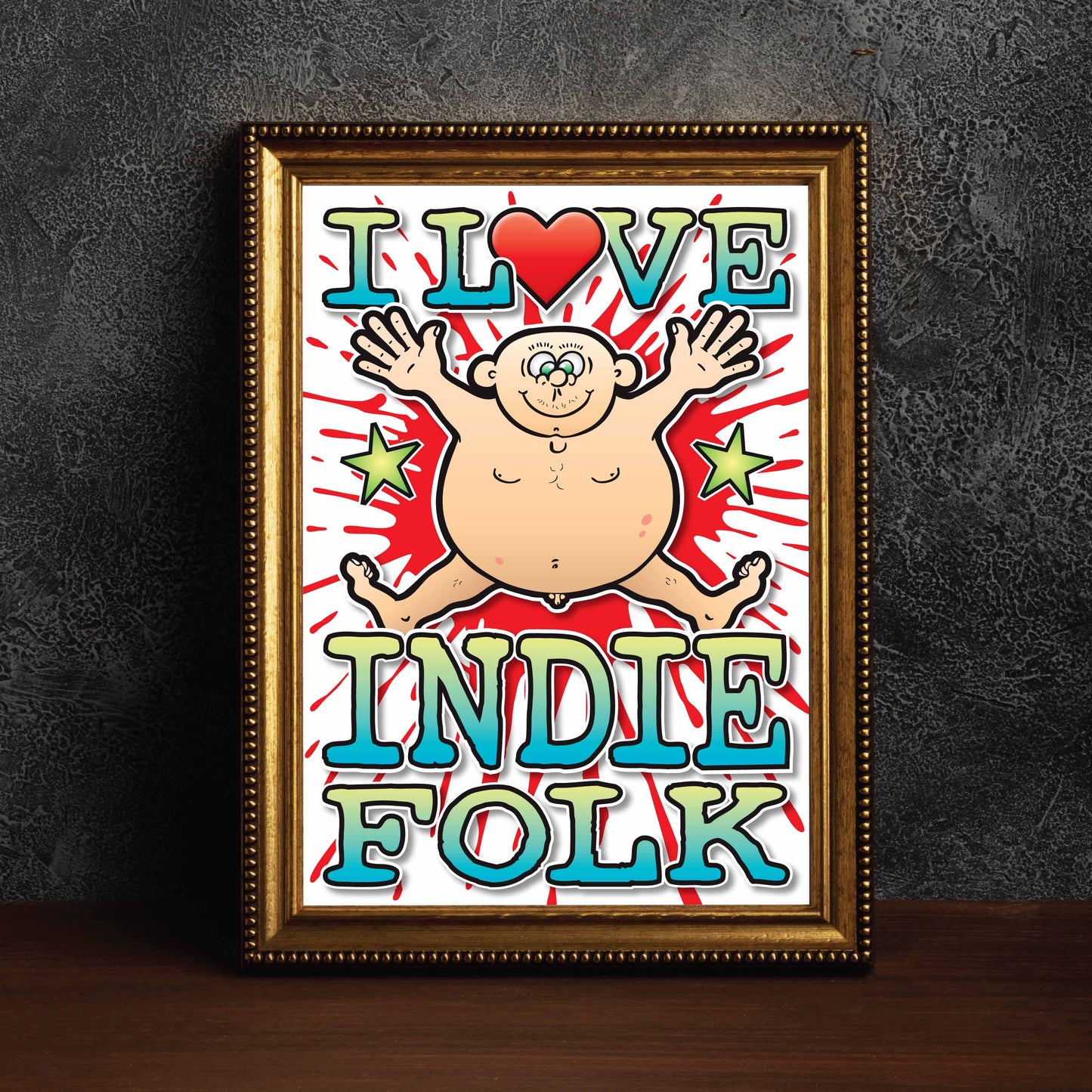 Indie Folk Art Print / Love Music Poster / Wall Décor / Rock Guru