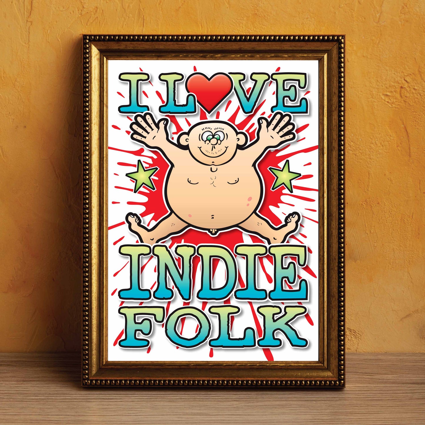 Indie Folk Art Print / Love Music Poster / Wall Décor / Rock Guru