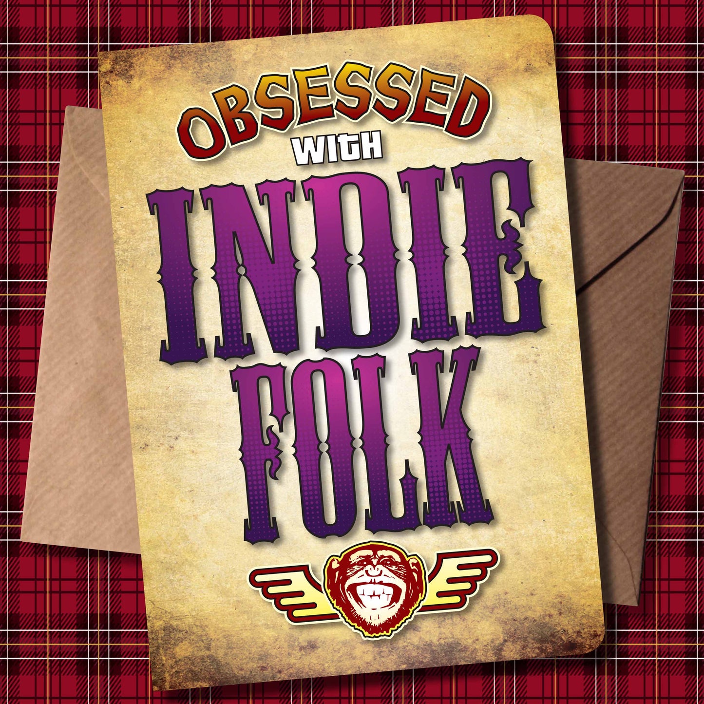 Indie Folk - Obsessed Art Poster + Birthday / Greetings Card