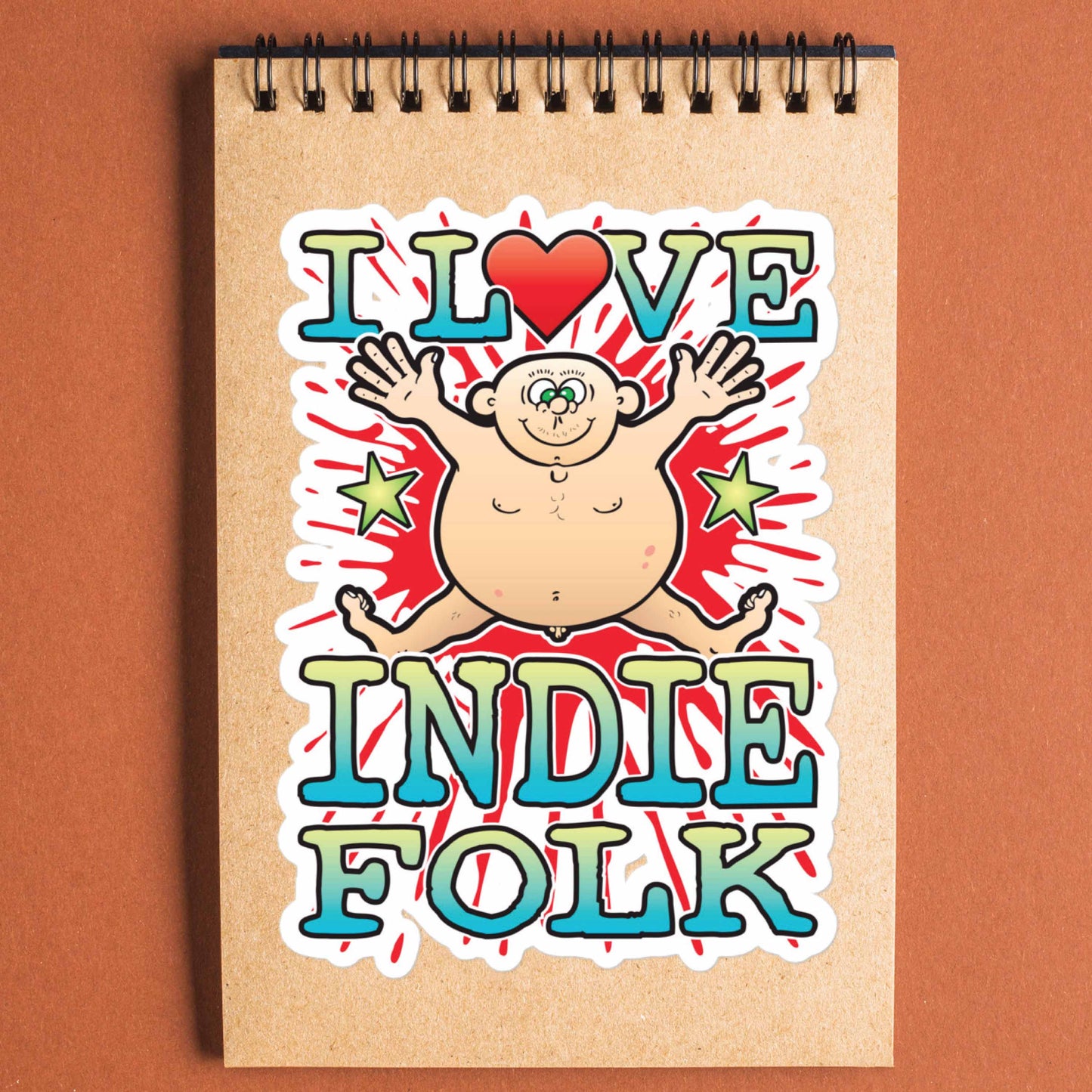 Indie Folk Vinyl Kiss-Cut Sticker / 14 x 10cm