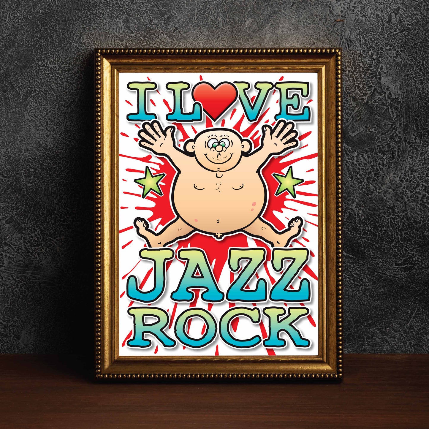 Jazz Rock Art Print / Love Music Poster / Wall Décor / Rock Guru