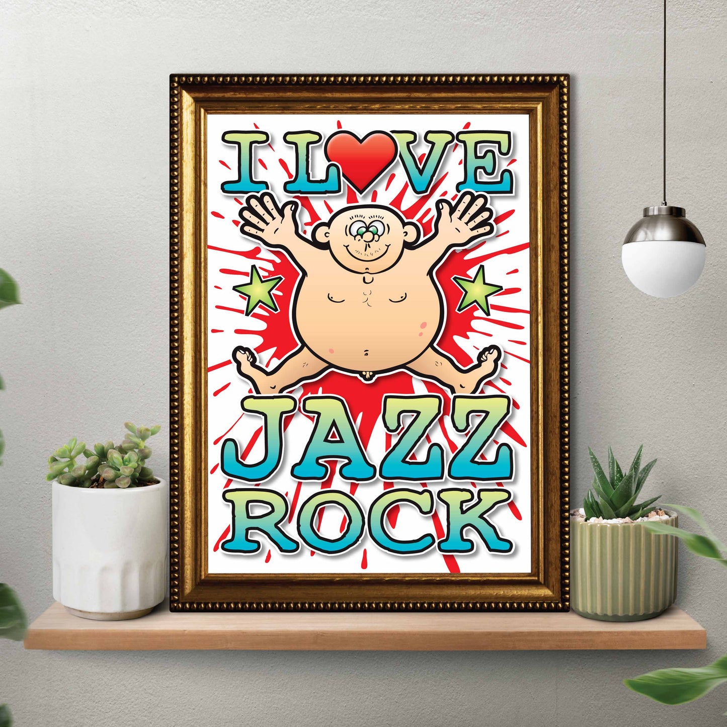 Jazz Rock Art Print / Love Music Poster / Wall Décor / Rock Guru