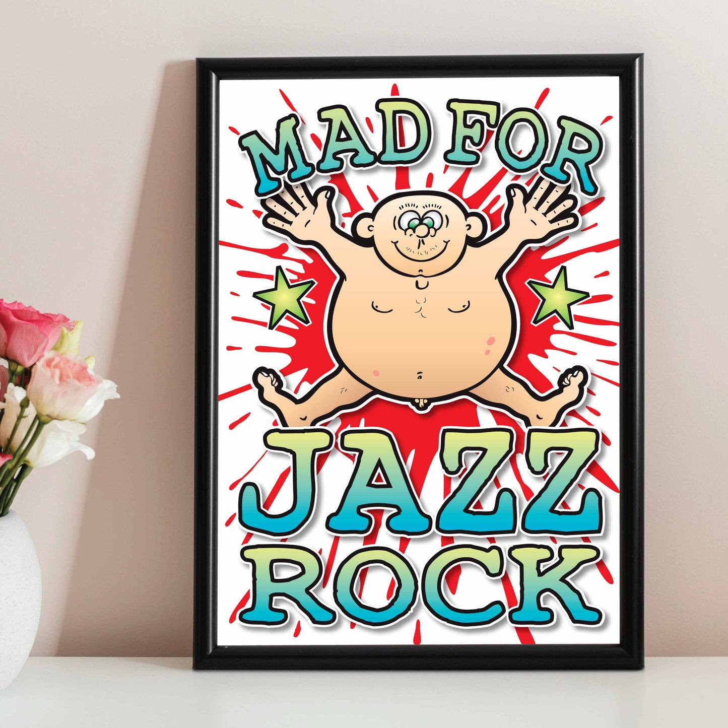 Jazz Rock Art Print / Mad For Music Poster / Wall Décor