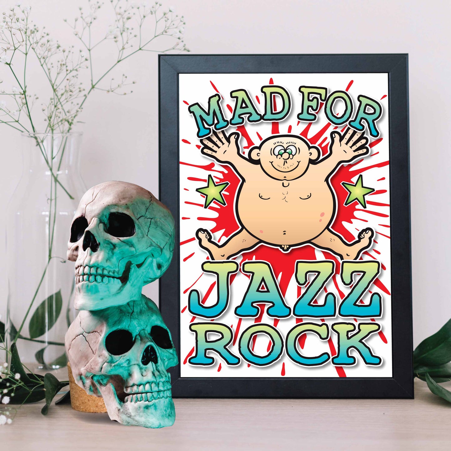 Jazz Rock Art Print / Mad For Music Poster / Wall Décor